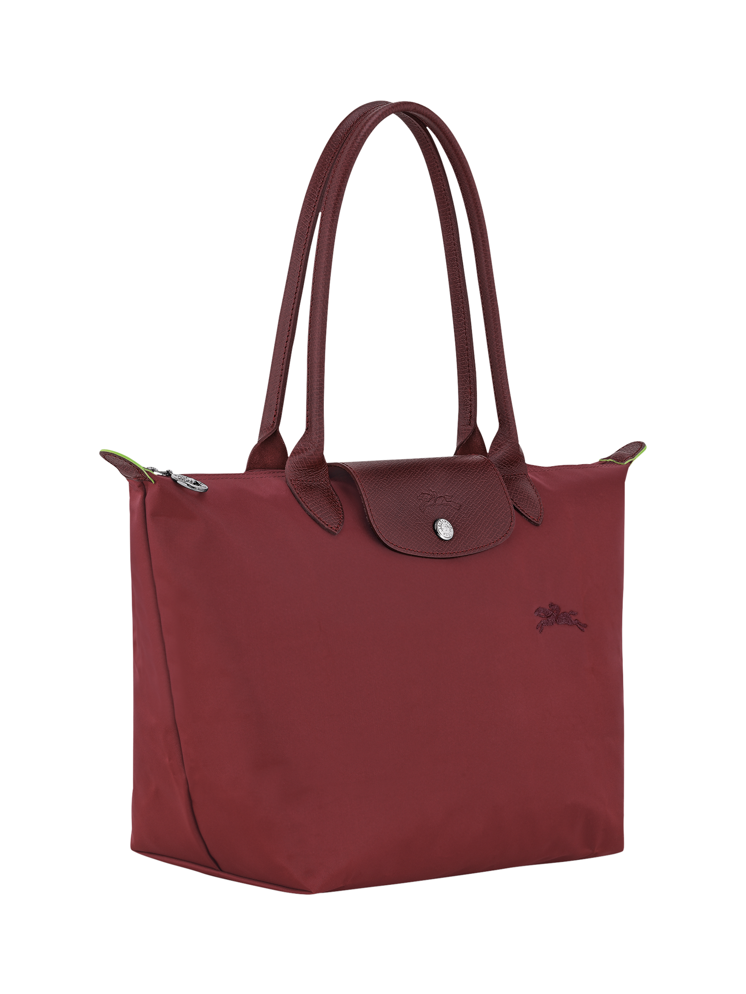 Product image 3 of 7, which shows Longchamp Le Pliage Green Recycled Canvas Small Tote Bag, Pomegranate