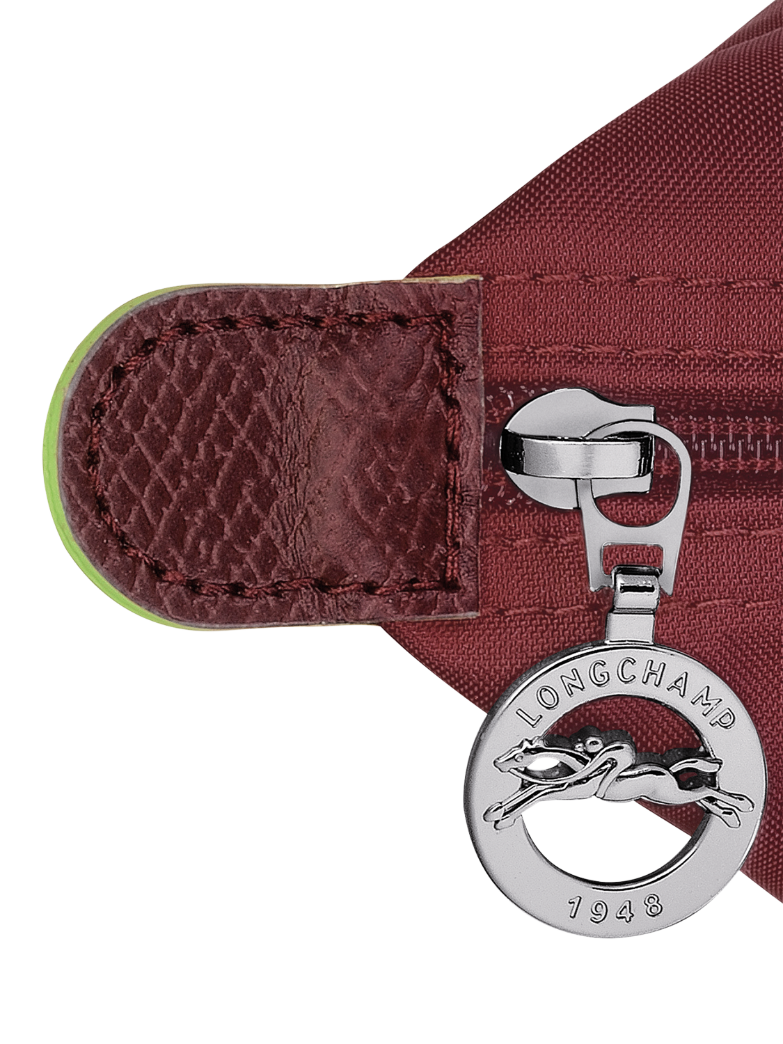 Product image 6 of 7, which shows Longchamp Le Pliage Green Recycled Canvas Small Tote Bag, Pomegranate