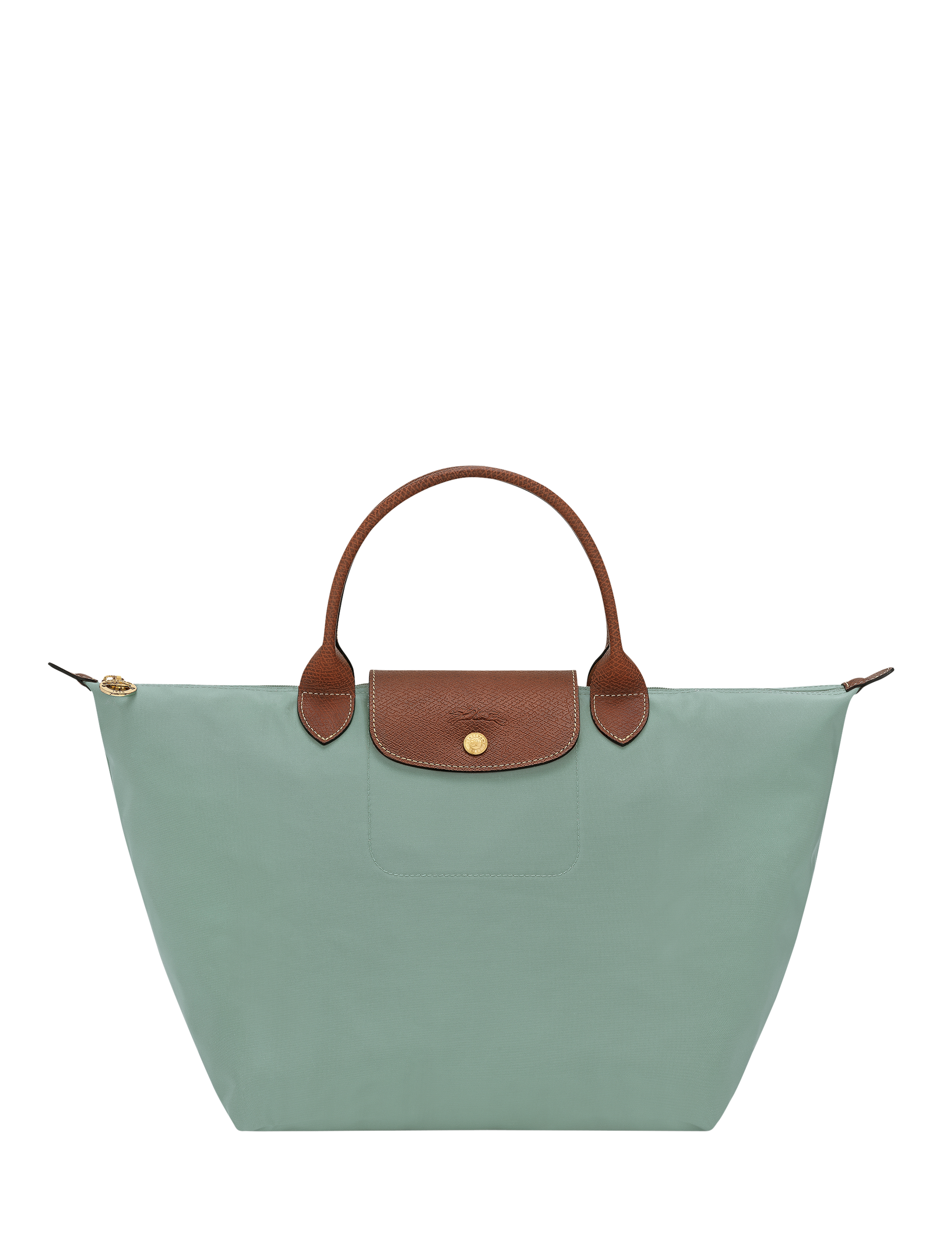 Product image 1 of 7, which shows Longchamp Le Pliage Original Medium Top Handle Bag, Celadon