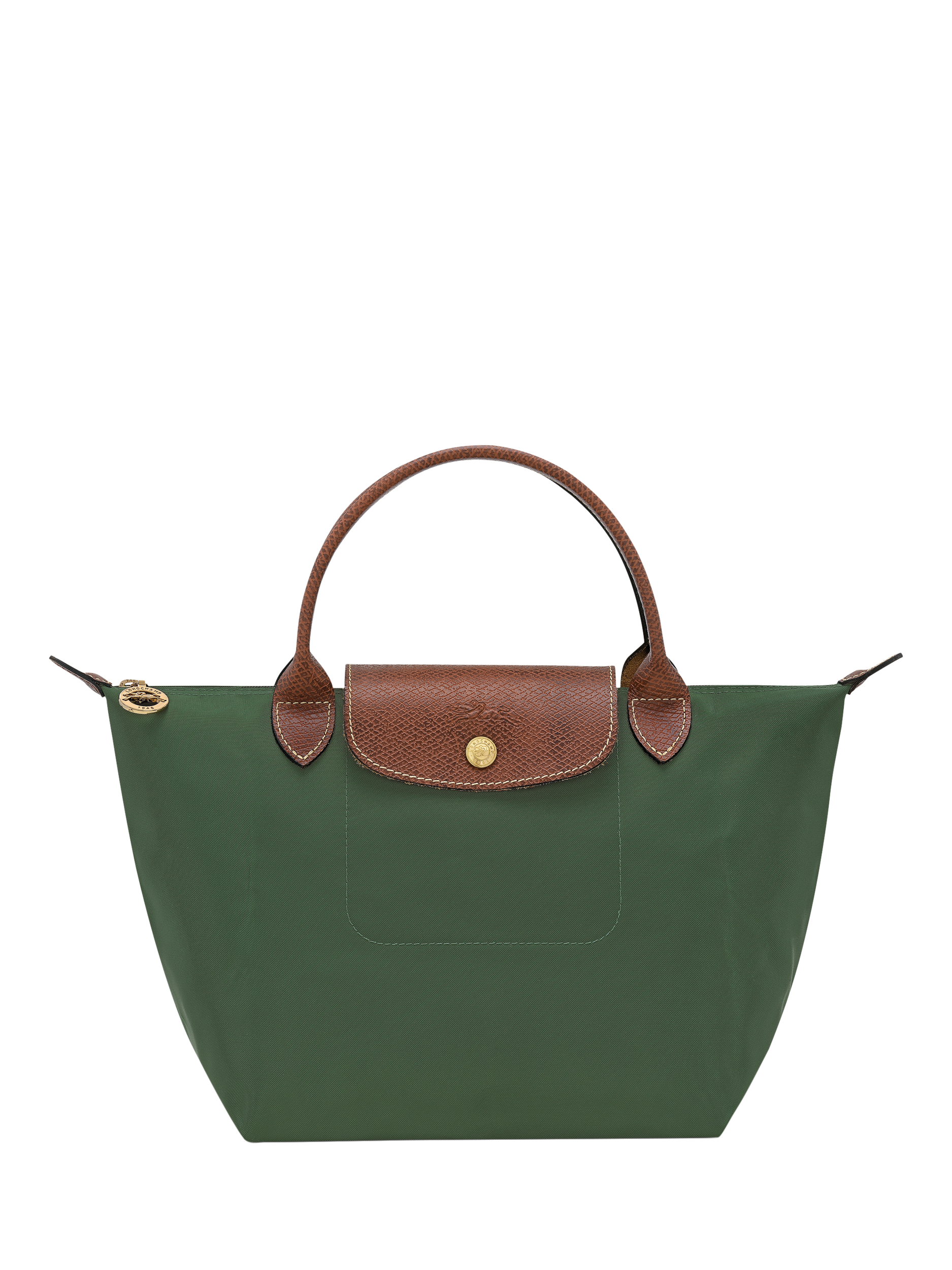 Product image 1 of 7, which shows Longchamp Le Pliage Original Small Top Handle Bag, British Green