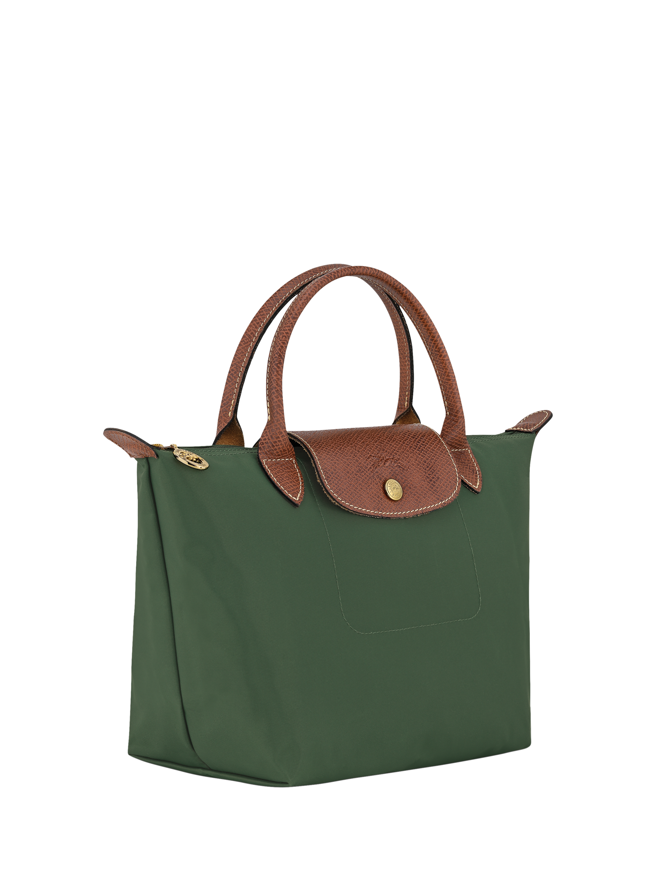 Product image 3 of 7, which shows Longchamp Le Pliage Original Small Top Handle Bag, British Green
