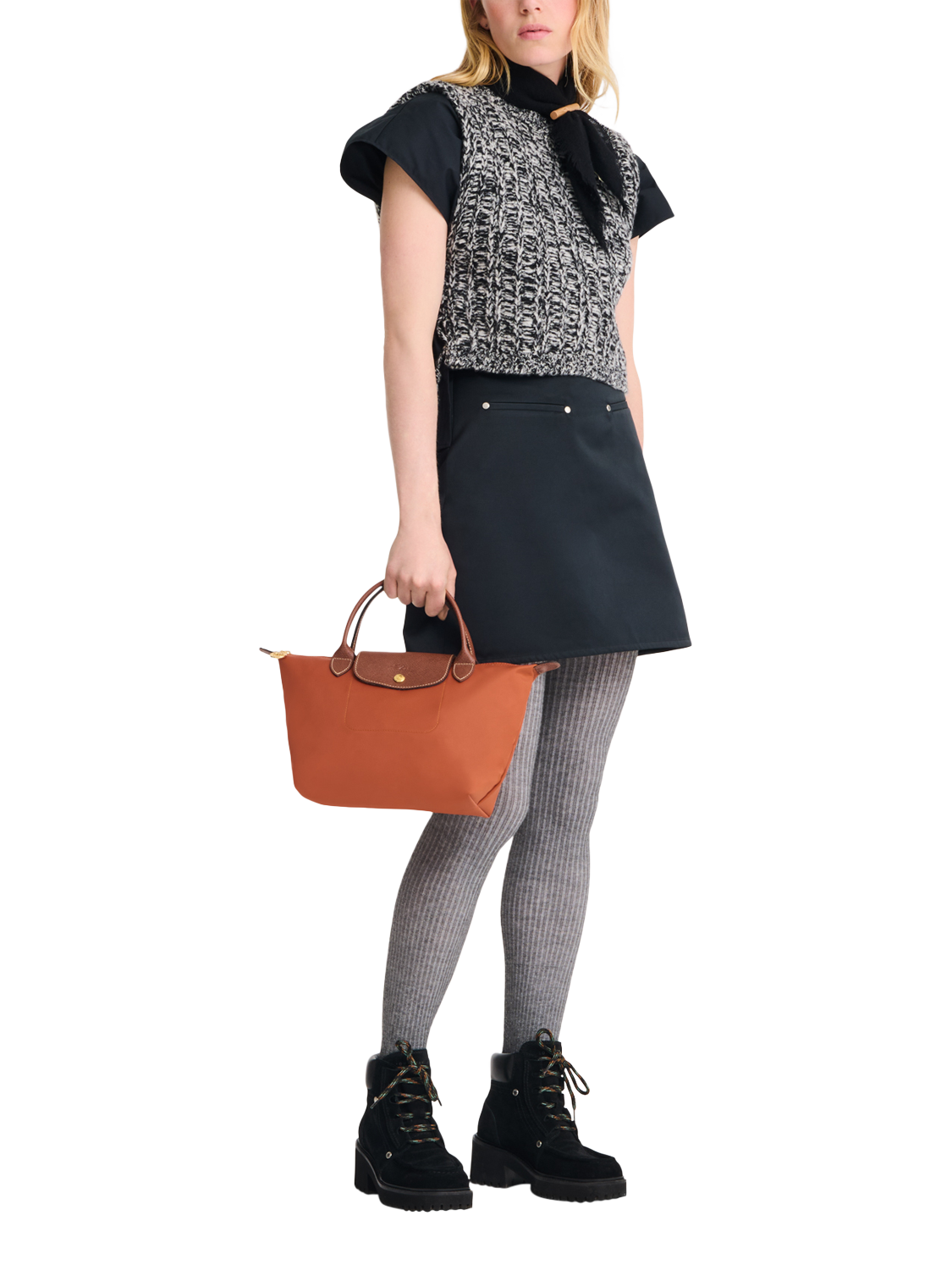 Product image 3 of 3, which shows Longchamp Le Pliage Original Small Top Handle Bag, Brick