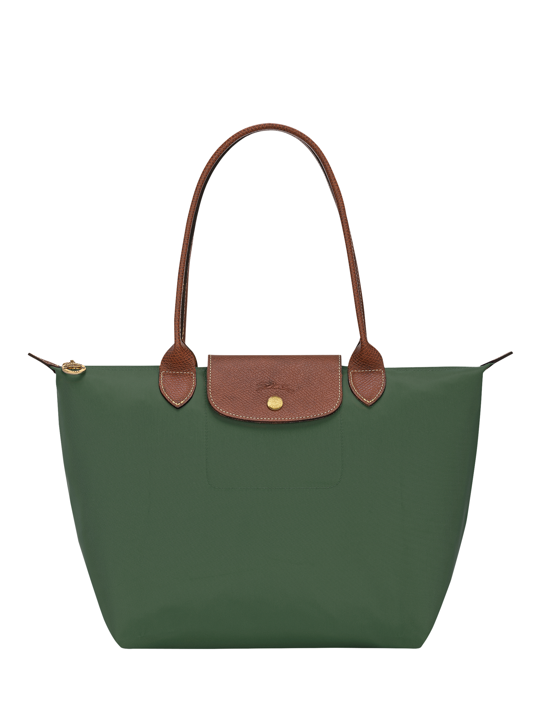 Product image 1 of 6, which shows Longchamp Le Pliage Original Medium Shoulder Bag, British Green