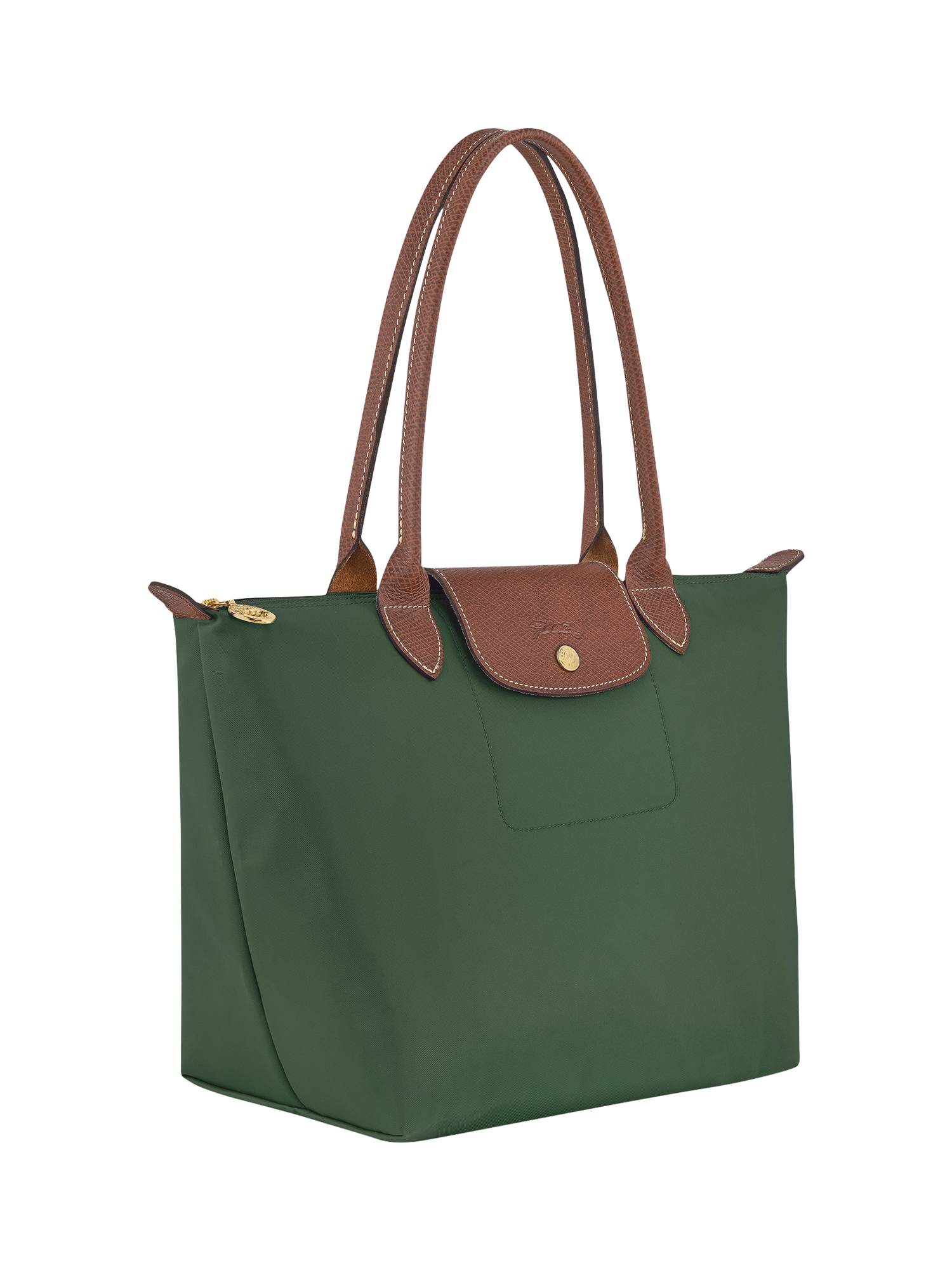 Product image 3 of 6, which shows Longchamp Le Pliage Original Medium Shoulder Bag, British Green