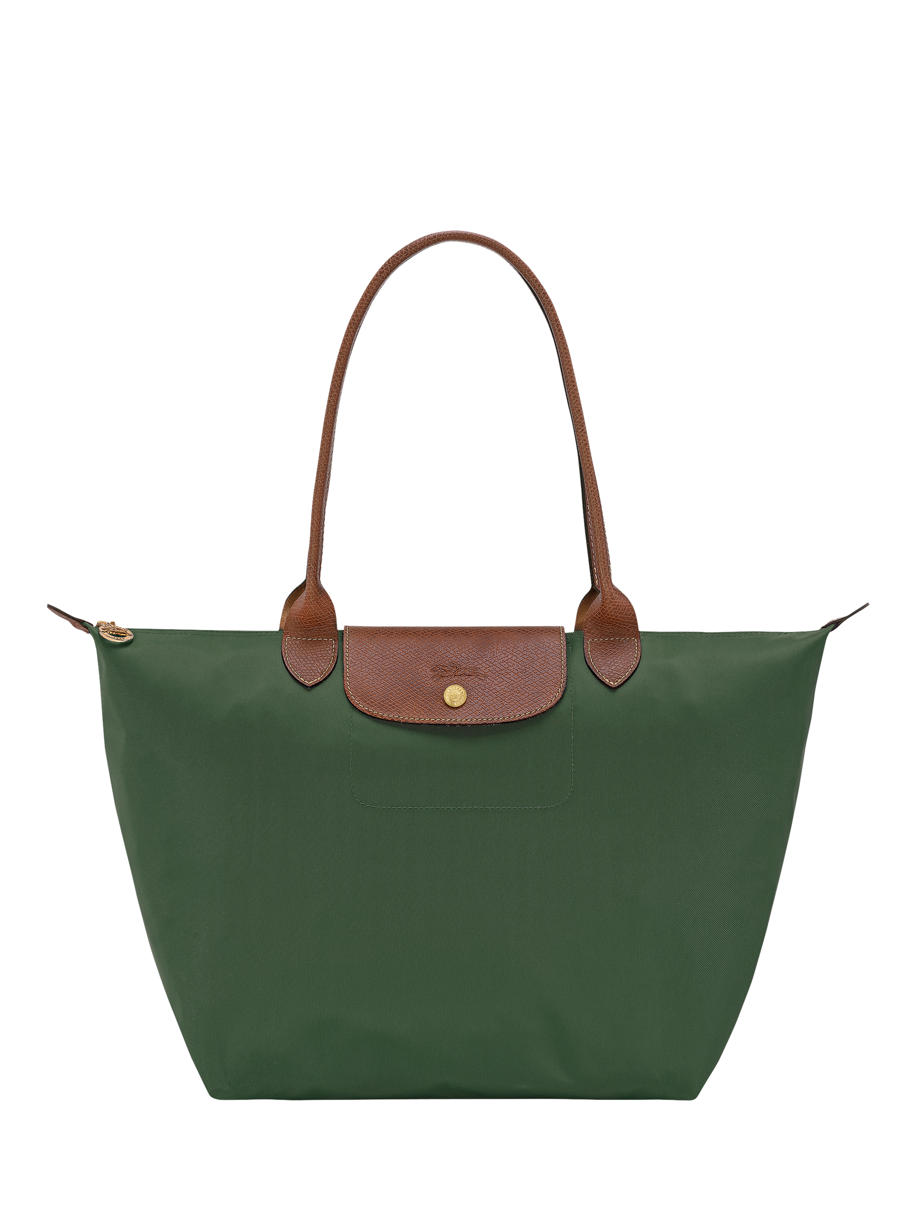 Product image 1 of 7, which shows Longchamp Le Pliage Original Large Shoulder Bag, British Green