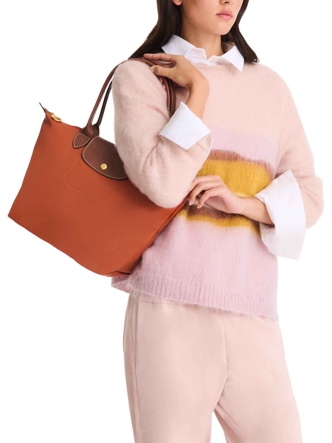 Product image 2 of 7, which shows Longchamp Le Pliage Original Medium Shoulder Bag, Brick