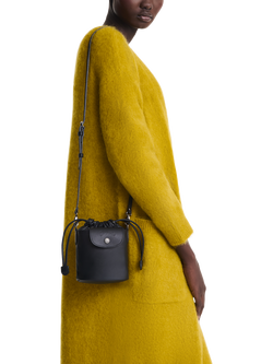 Longchamp Pliage Extra Small Leather Bucket Bag - view 2, Black