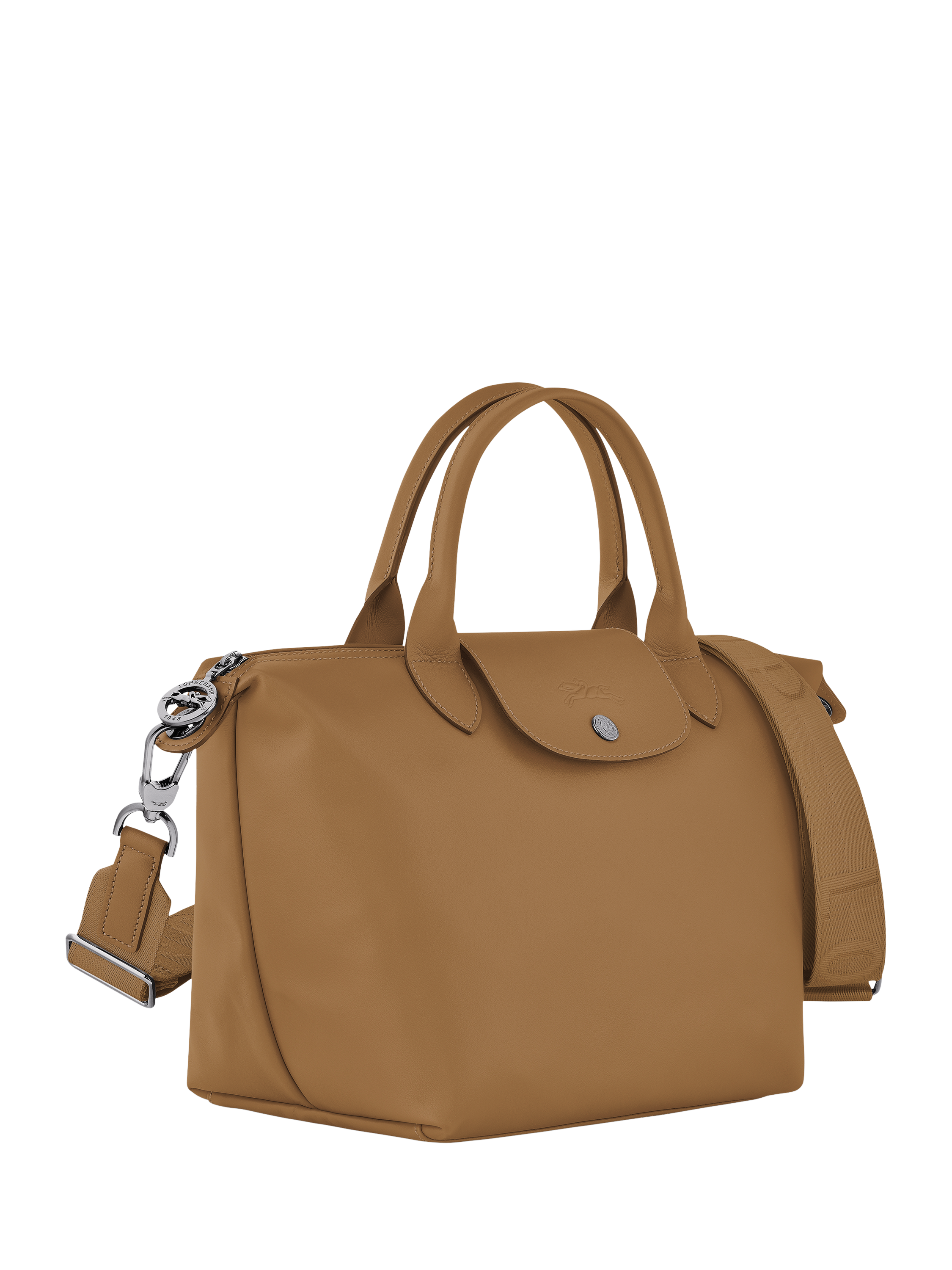 Product image 2 of 5, which shows Longchamp Le Pliage Xtra Small Leather Top Handle Bag, Tobacco