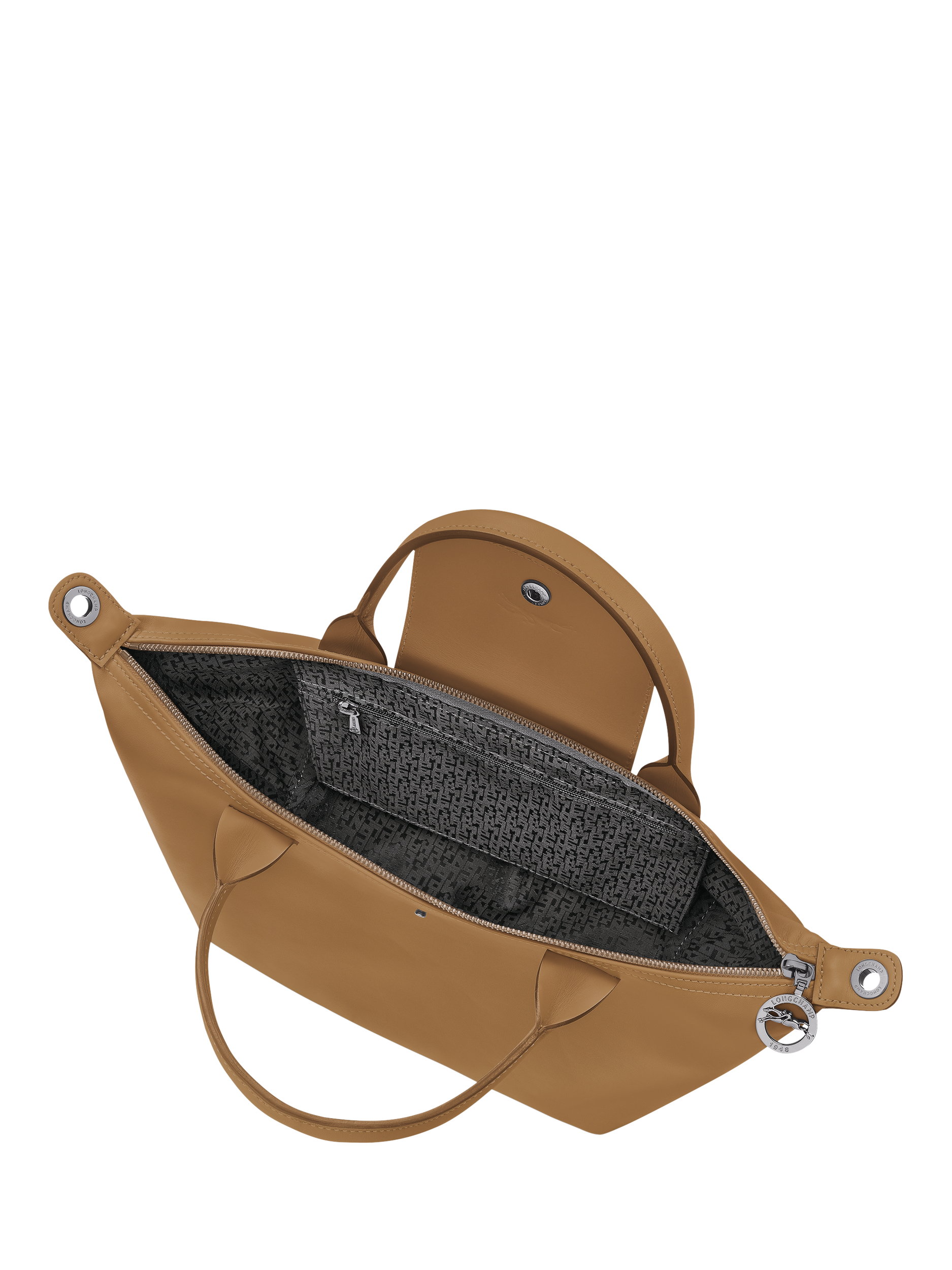 Product image 4 of 5, which shows Longchamp Le Pliage Xtra Small Leather Top Handle Bag, Tobacco