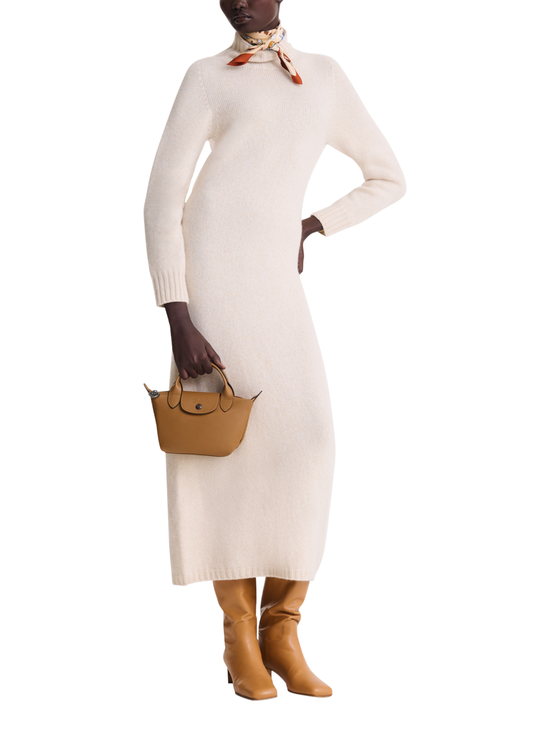 Product image 2 of 6, which shows Longchamp Le Pliage Xtra XS Leather Crossbody Bag, Tobacco