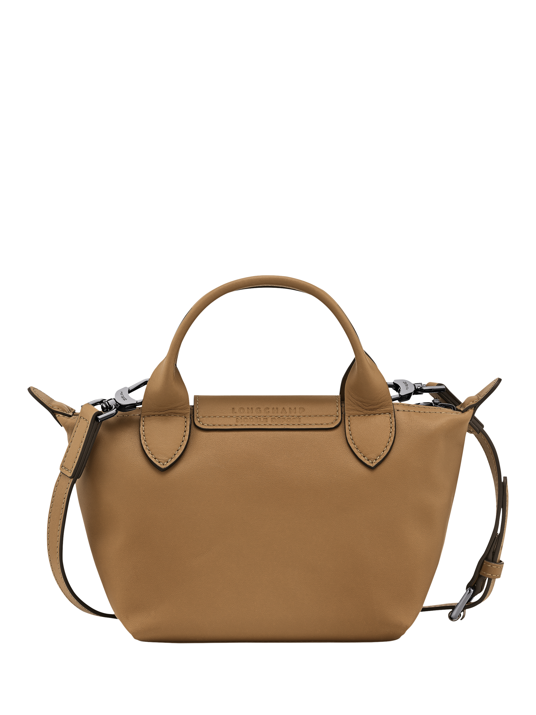Product image 4 of 6, which shows Longchamp Le Pliage Xtra XS Leather Crossbody Bag, Tobacco
