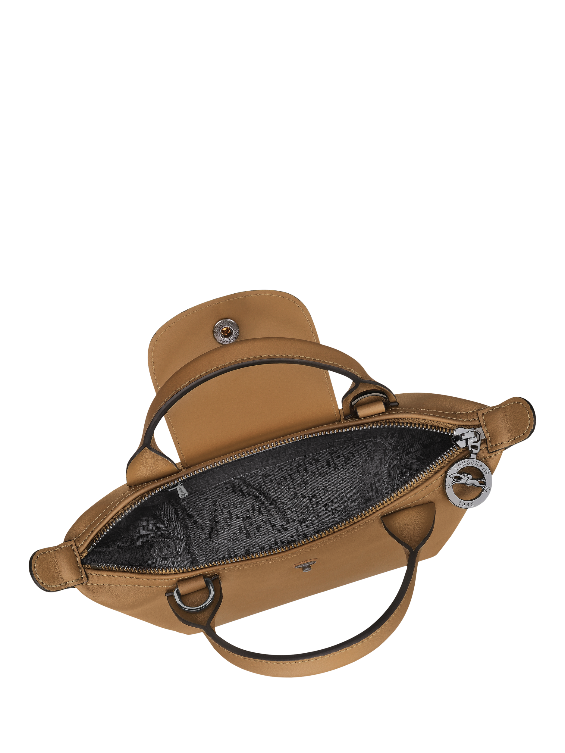 Product image 5 of 6, which shows Longchamp Le Pliage Xtra XS Leather Crossbody Bag, Tobacco
