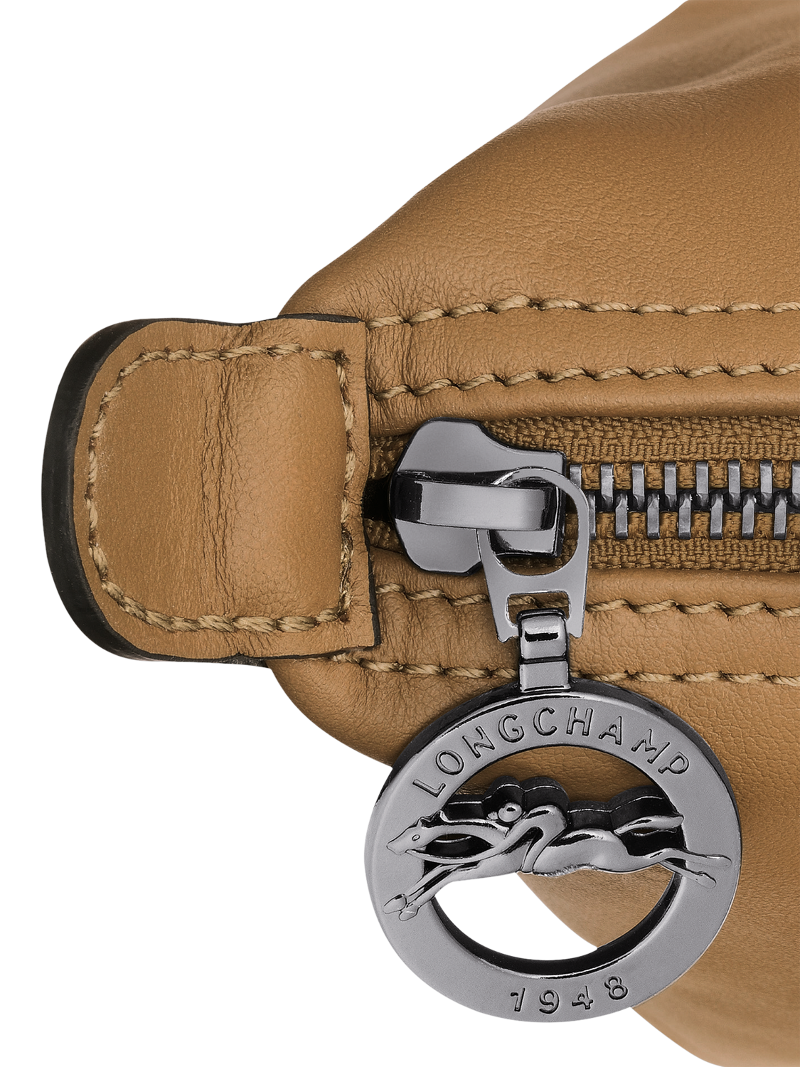 Product image 6 of 6, which shows Longchamp Le Pliage Xtra XS Leather Crossbody Bag, Tobacco