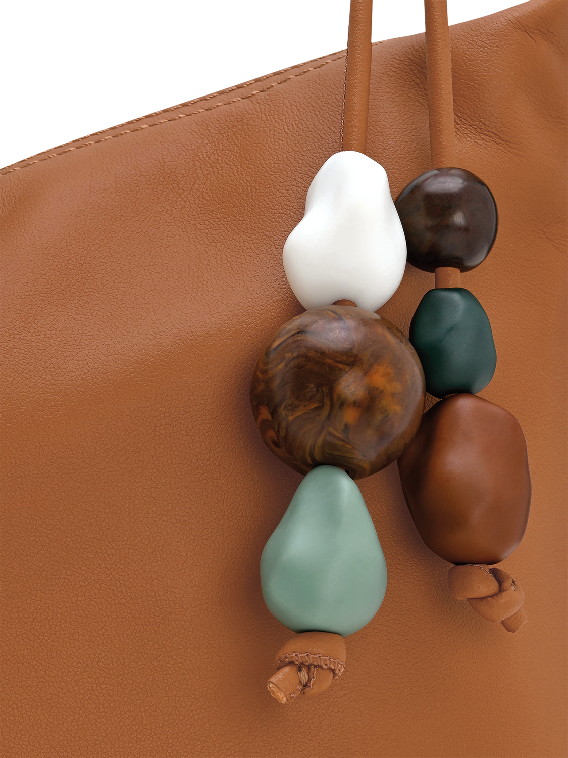 Product image 3 of 3, which shows Longchamp Le Pliage Xtra Medium Leather Shoulder Bag with Beaded Charm, Cashew