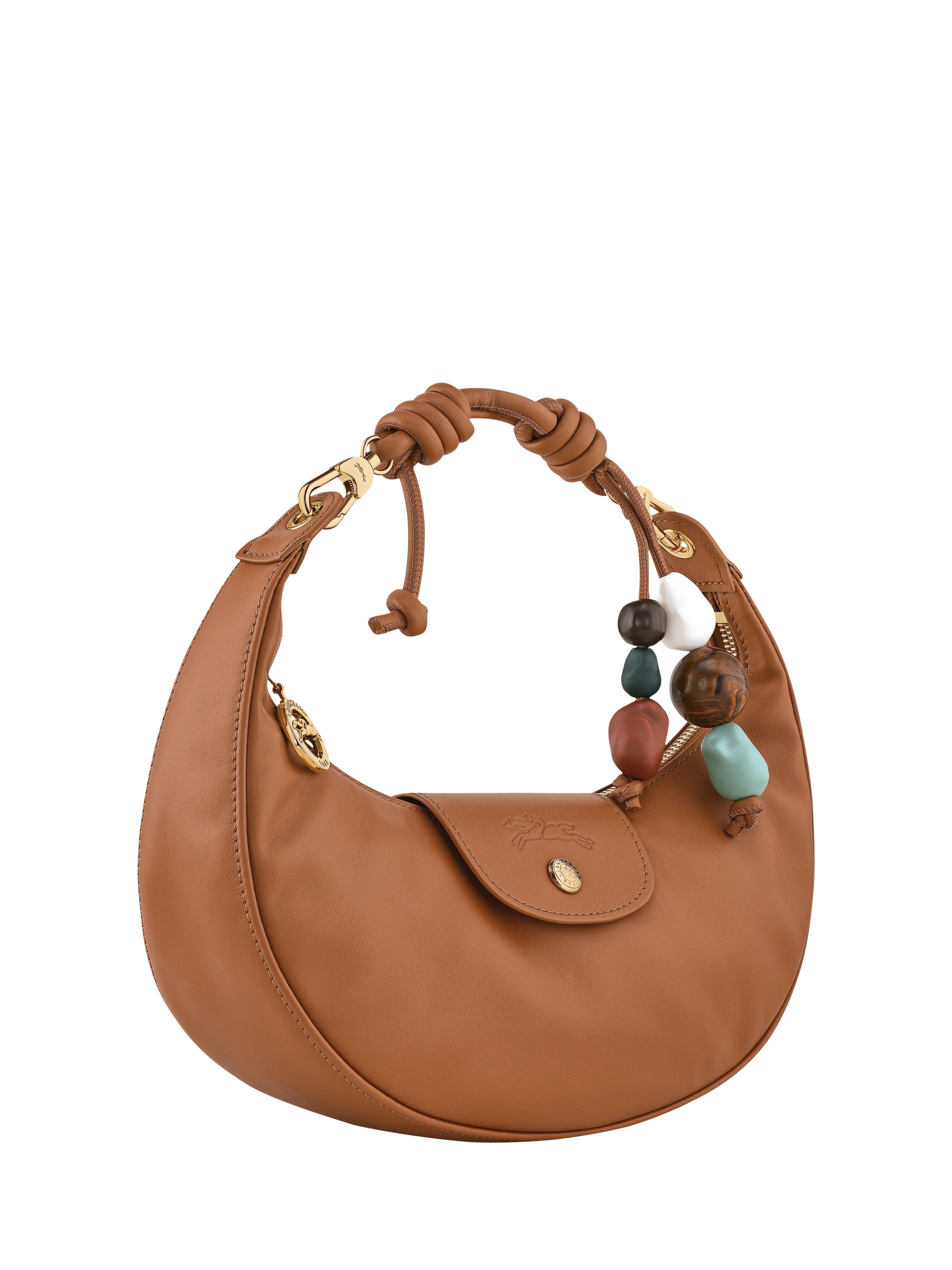 Product image 3 of 5, which shows Longchamp Pliage Xtra Moon Leather Shoulder Bag, Cashew