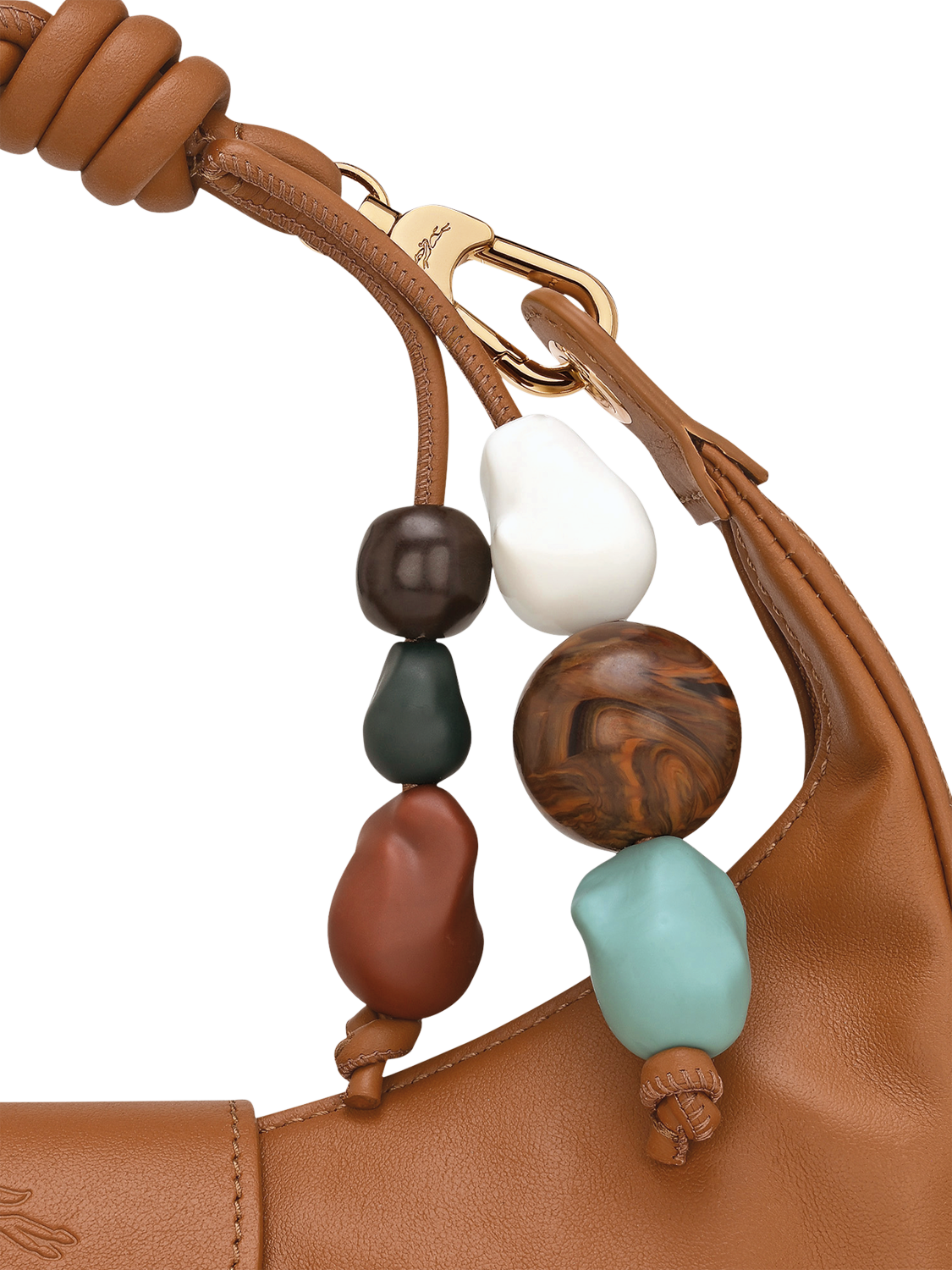 Product image 5 of 5, which shows Longchamp Pliage Xtra Moon Leather Shoulder Bag, Cashew