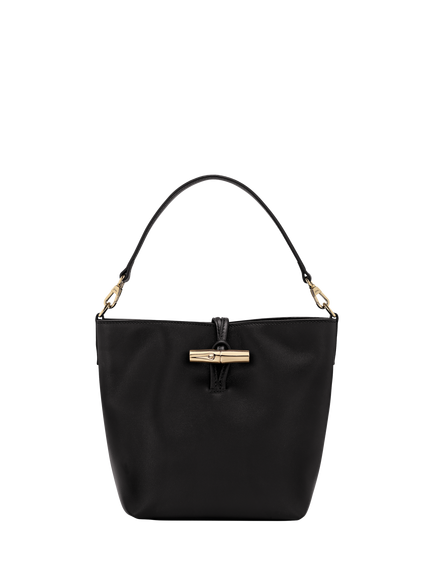 Longchamp Roseau Leather XS Bucket Bag, Black