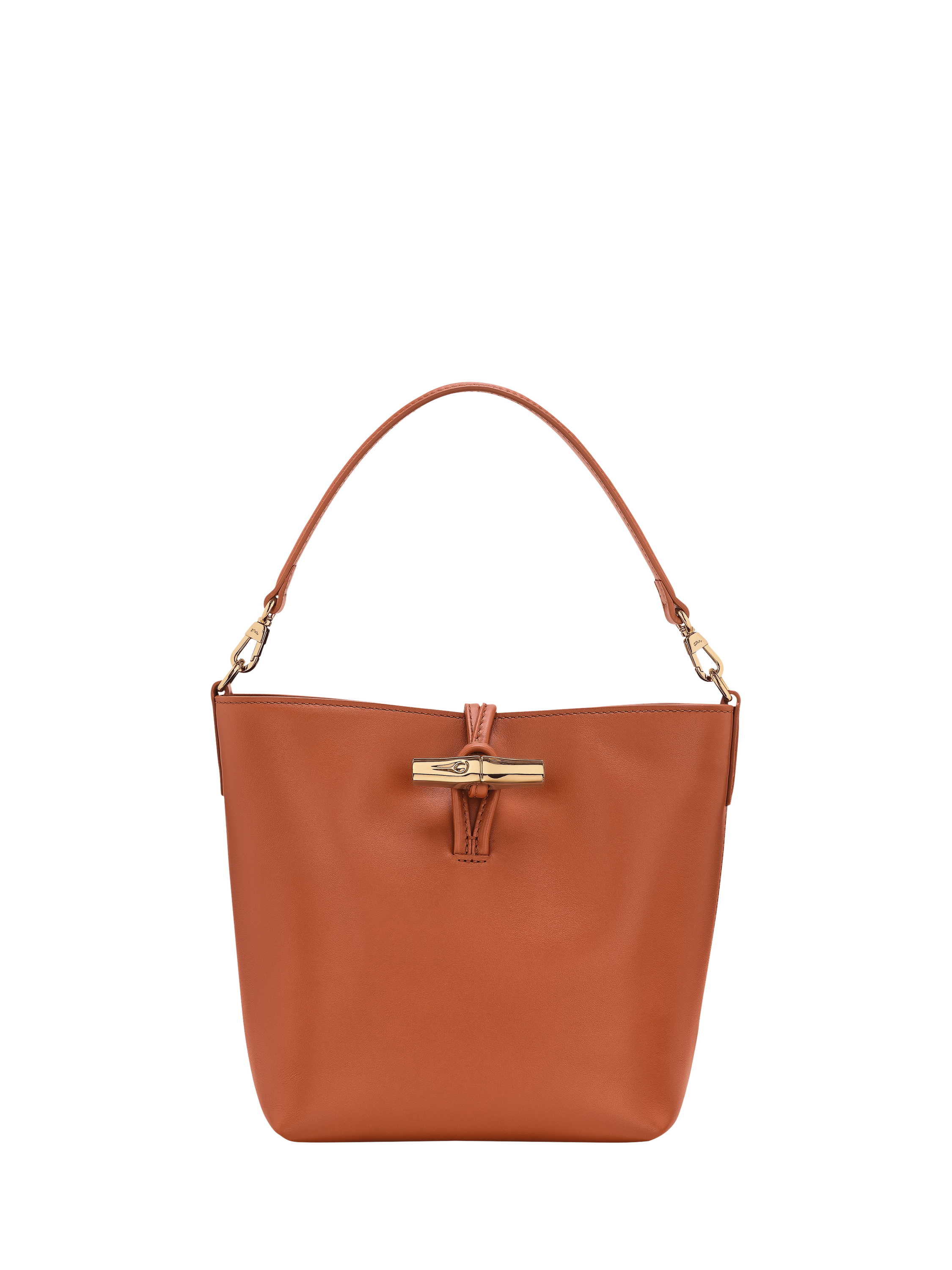 Product image 1 of 2, which shows Longchamp Roseau Leather XS Bucket Bag, Brown