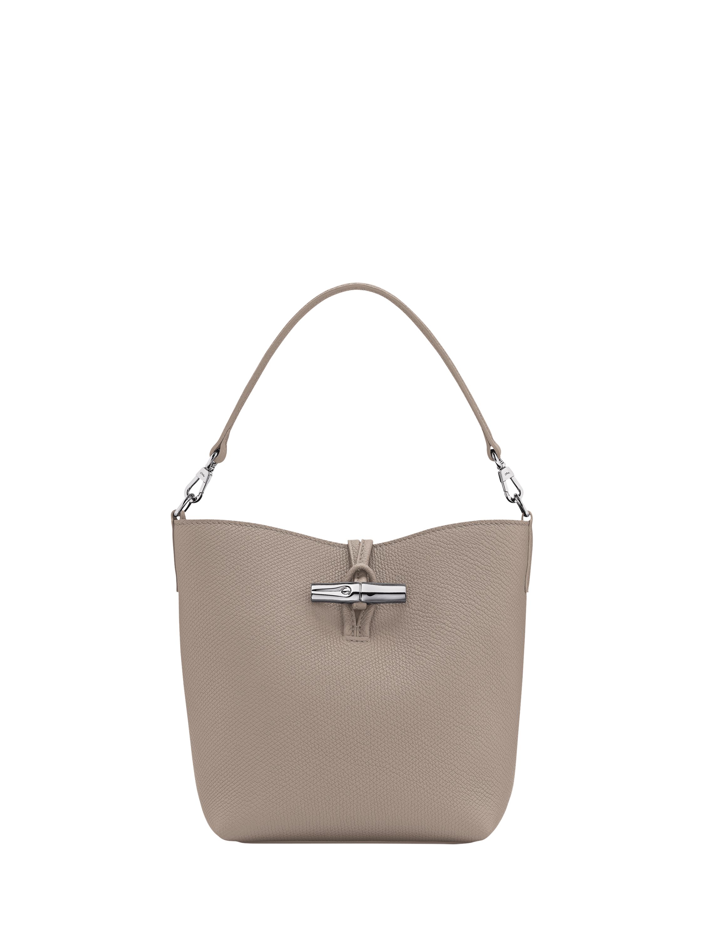 Product image 1 of 11, which shows Longchamp Le Roseau Leather XS Bucket Bag, Clay