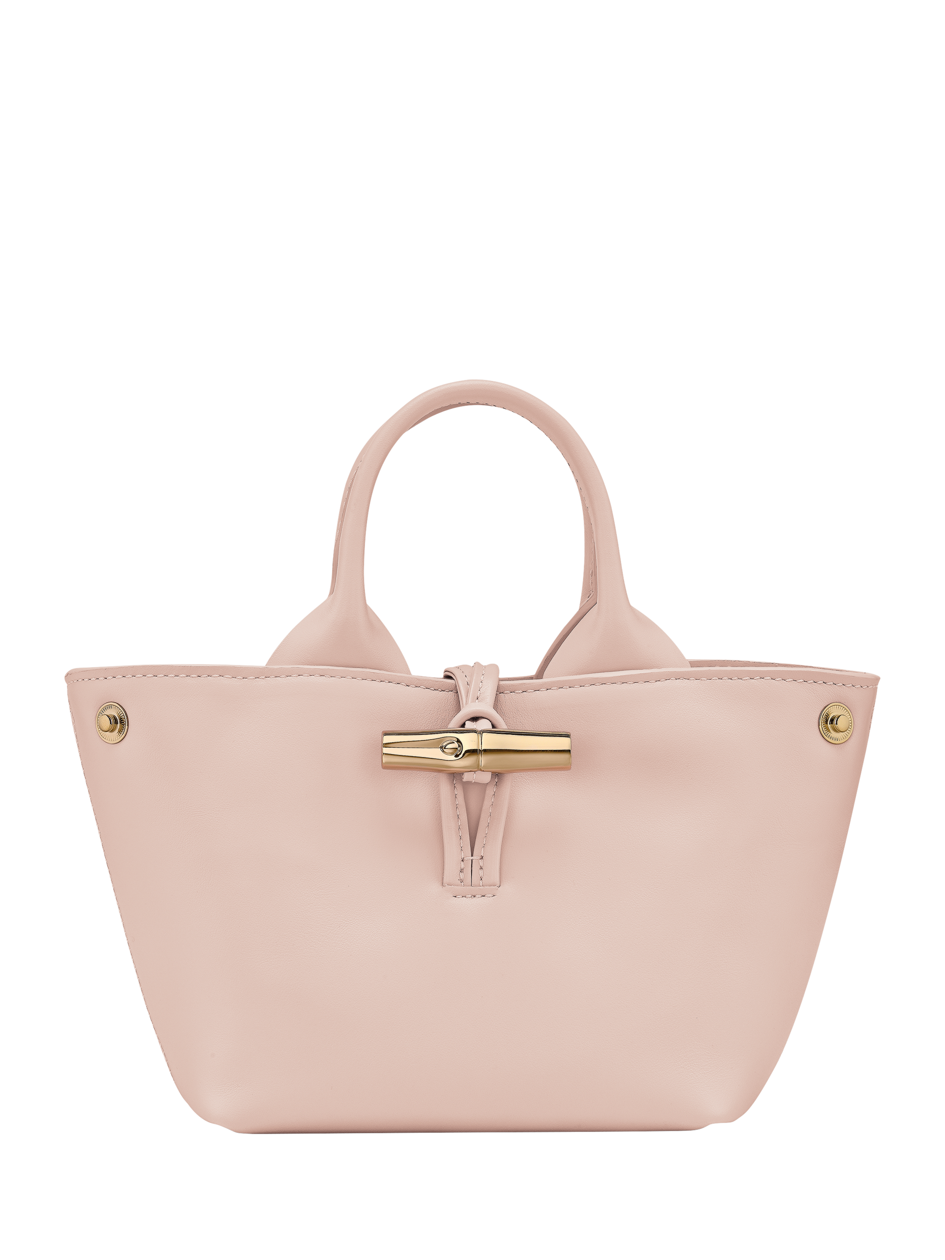Product image 3 of 4, which shows Longchamp Roseau Leather XS Handbag, Petal Pink