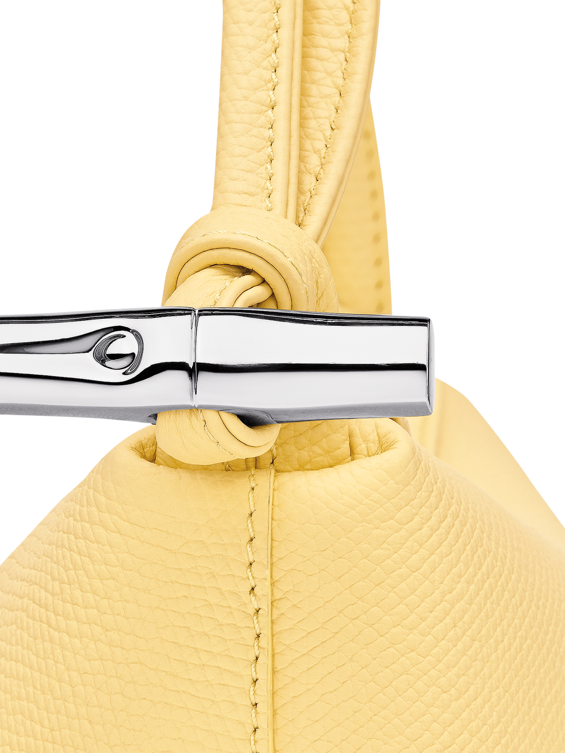 Product image 5 of 5, which shows Longchamp Le Roseau Leather Shoulder Bag, Yellow Lemon