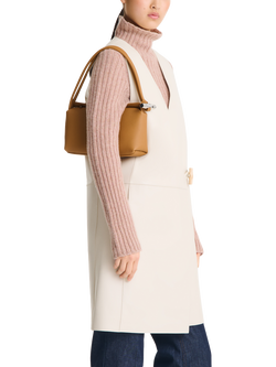 Longchamp Le Roseau Leather Shoulder Bag - view 2, Walnut