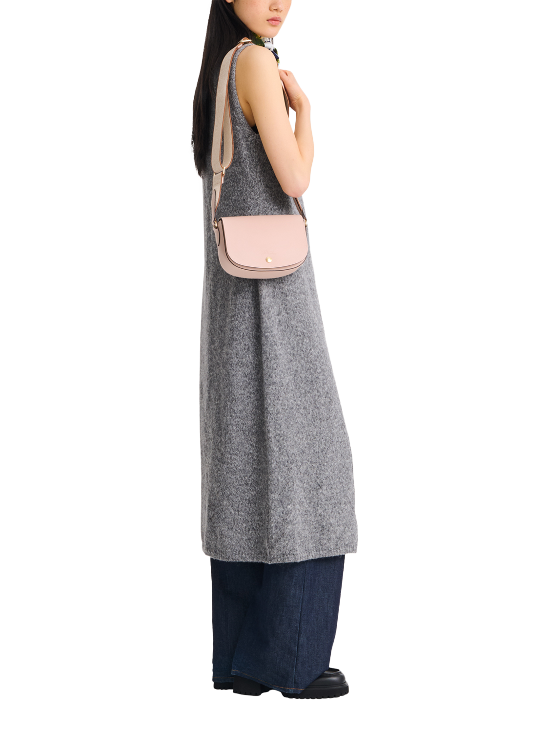 Product image 2 of 5, which shows Longchamp Épure Leather Small Crossbody Bag, Petal Pink