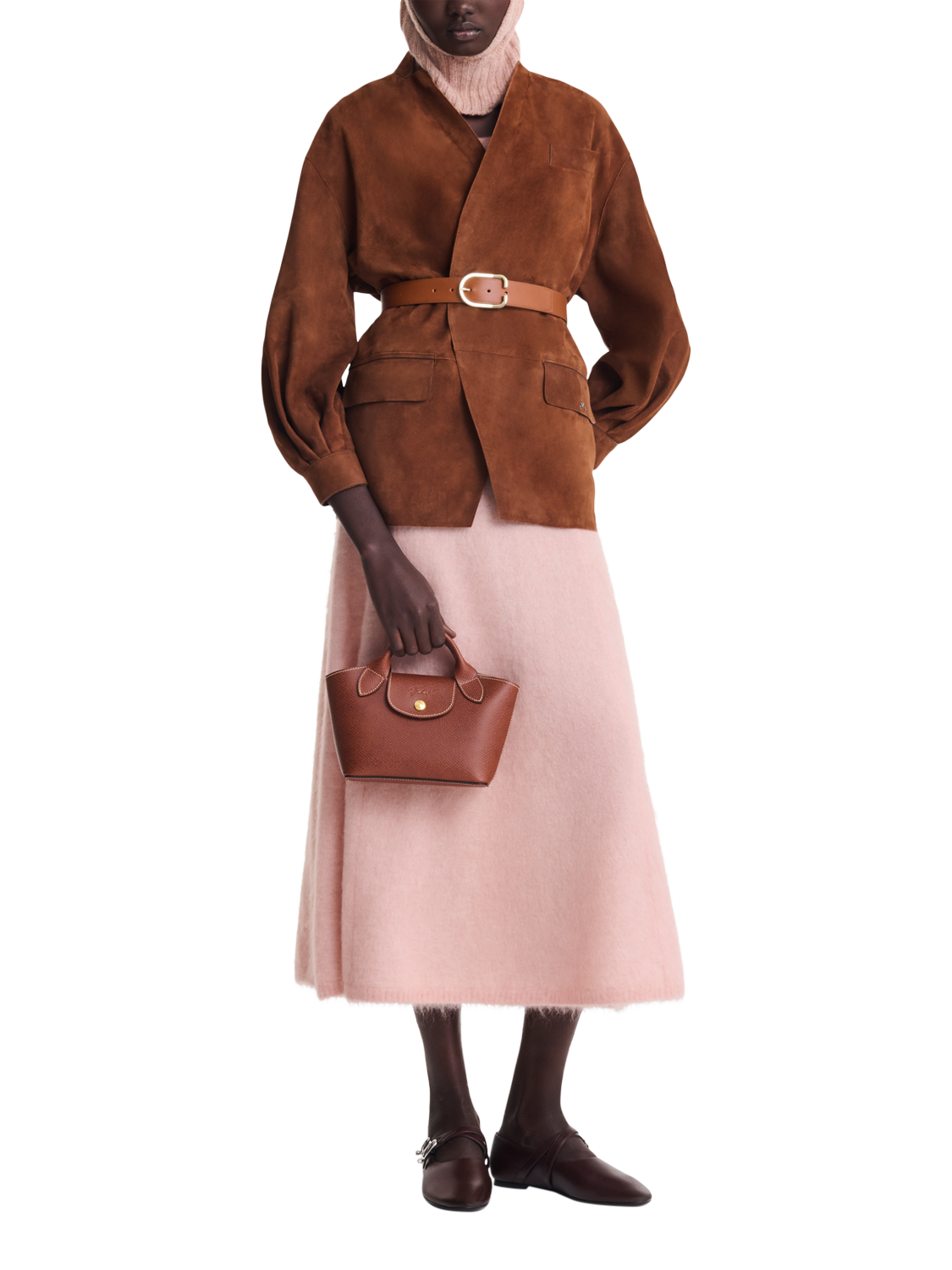 Product image 2 of 3, which shows Longchamp Épure Extra Small Leather Tote Bag, Brown