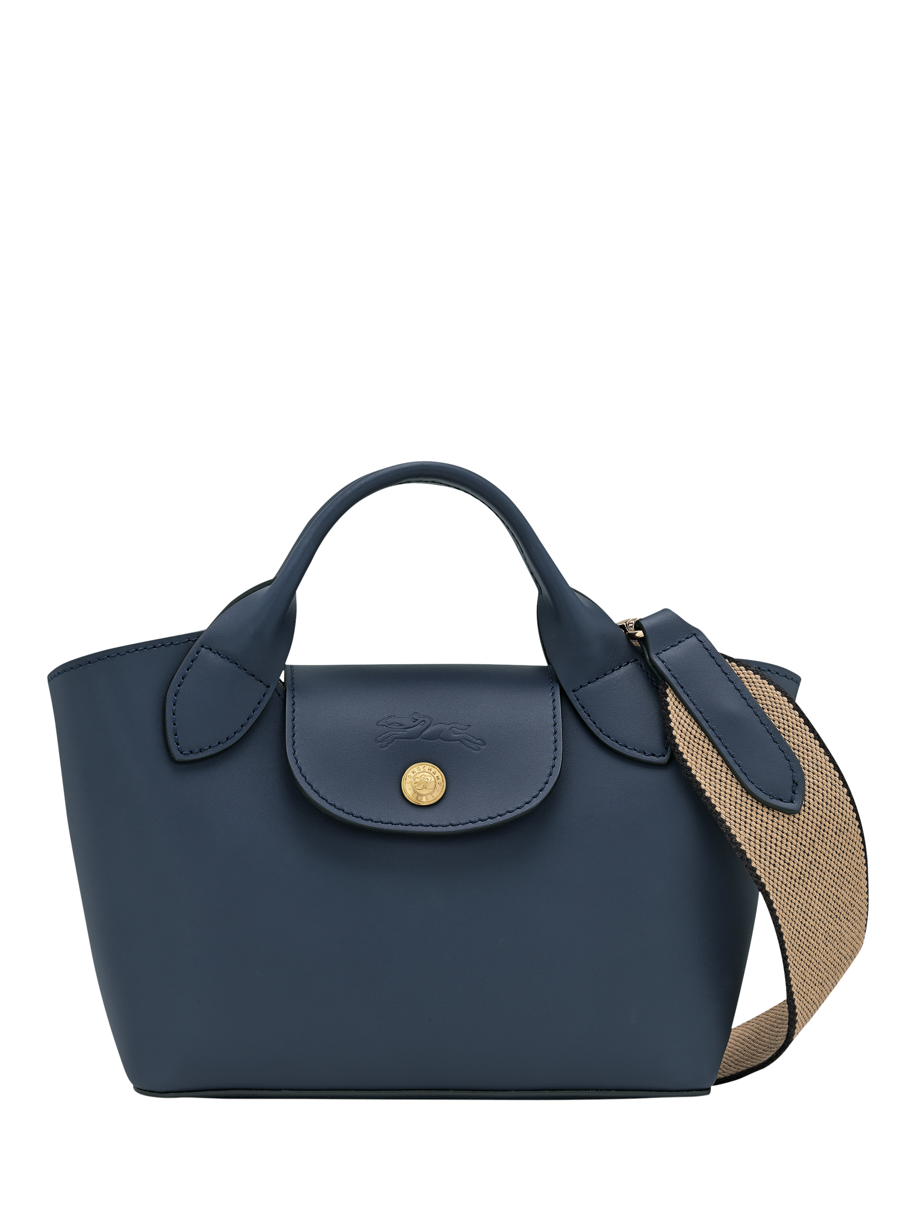 Product image 1 of 6, which shows Longchamp Épure Leather Extra Small Tote Bag, Navy