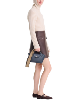 Longchamp Épure Leather Extra Small Tote Bag - view 2, Navy