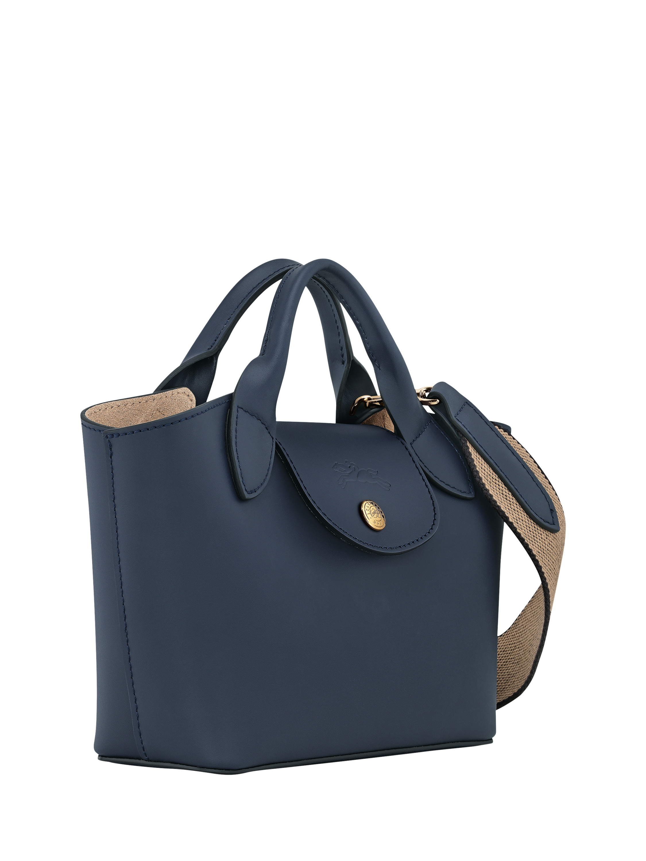 Product image 3 of 6, which shows Longchamp Épure Leather Extra Small Tote Bag, Navy