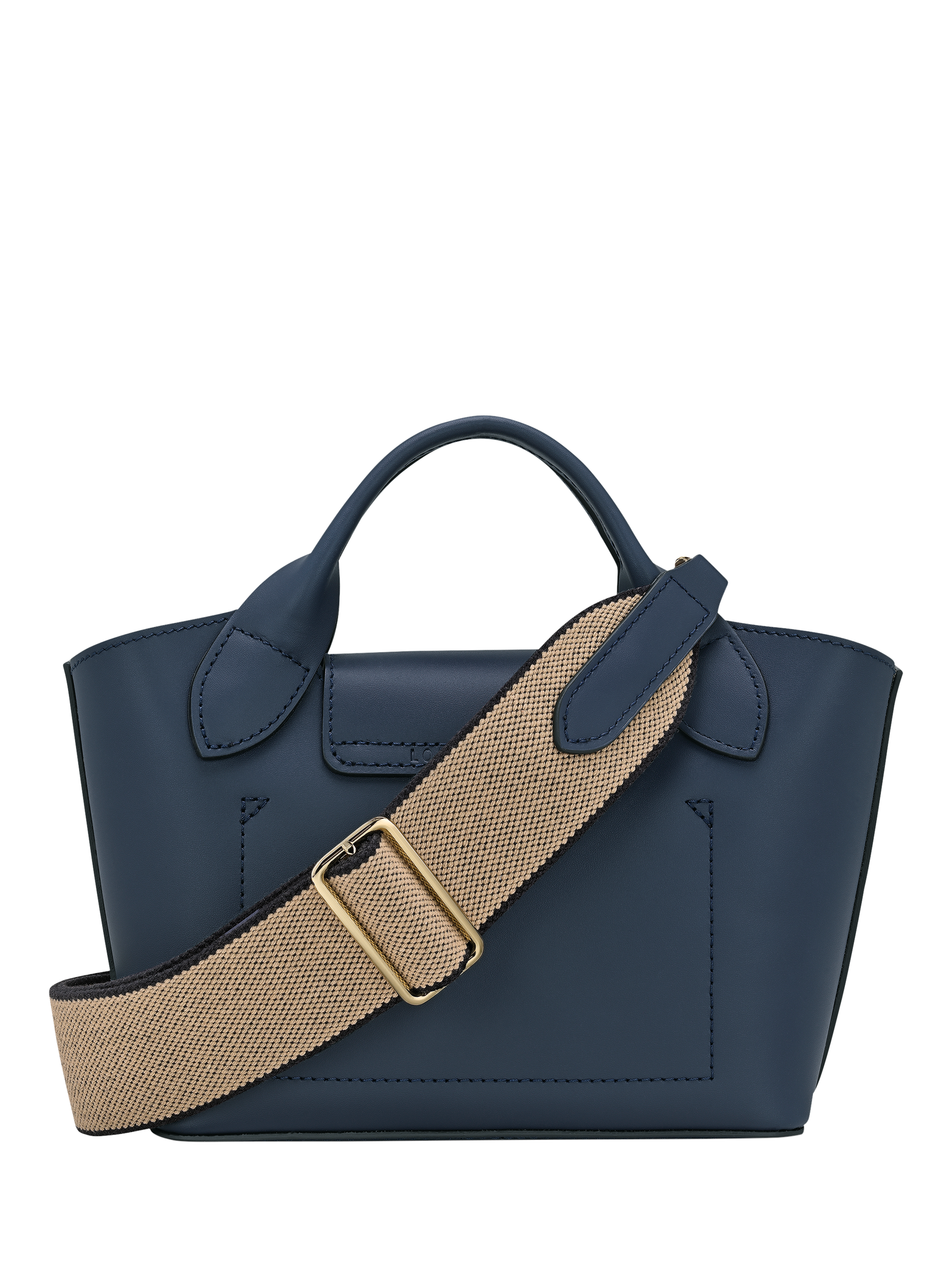 Product image 4 of 6, which shows Longchamp Épure Leather Extra Small Tote Bag, Navy