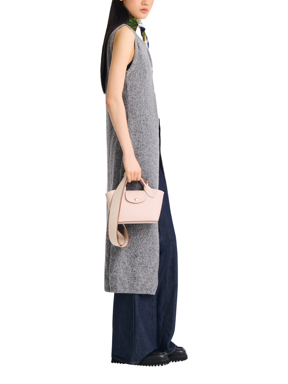 Product image 2 of 6, which shows Longchamp Épure Leather Extra Small Tote Bag, Petal Pink