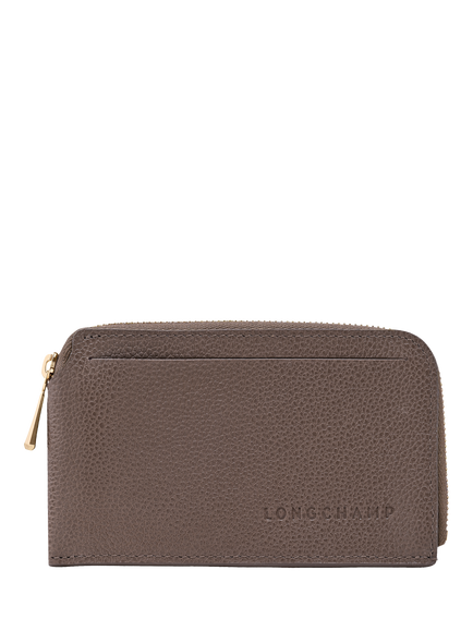 Longchamp Le Foulonné Zipped Leather Cardholder, Taupe
