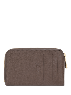 Longchamp Le Foulonné Zipped Leather Cardholder - view 2, Taupe