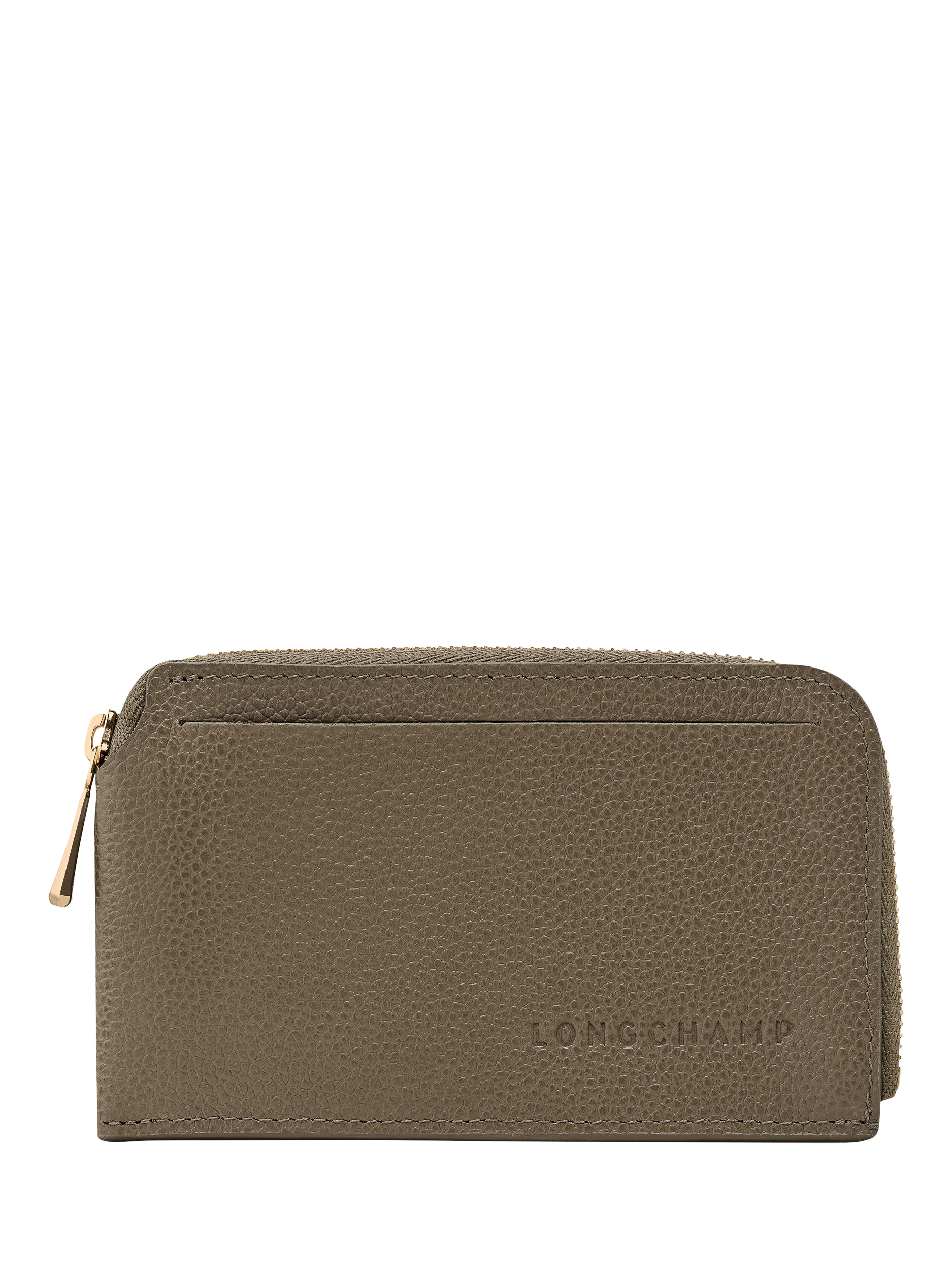 Product image 1 of 2, which shows Longchamp Foulonne Leather Card Holder, Caper