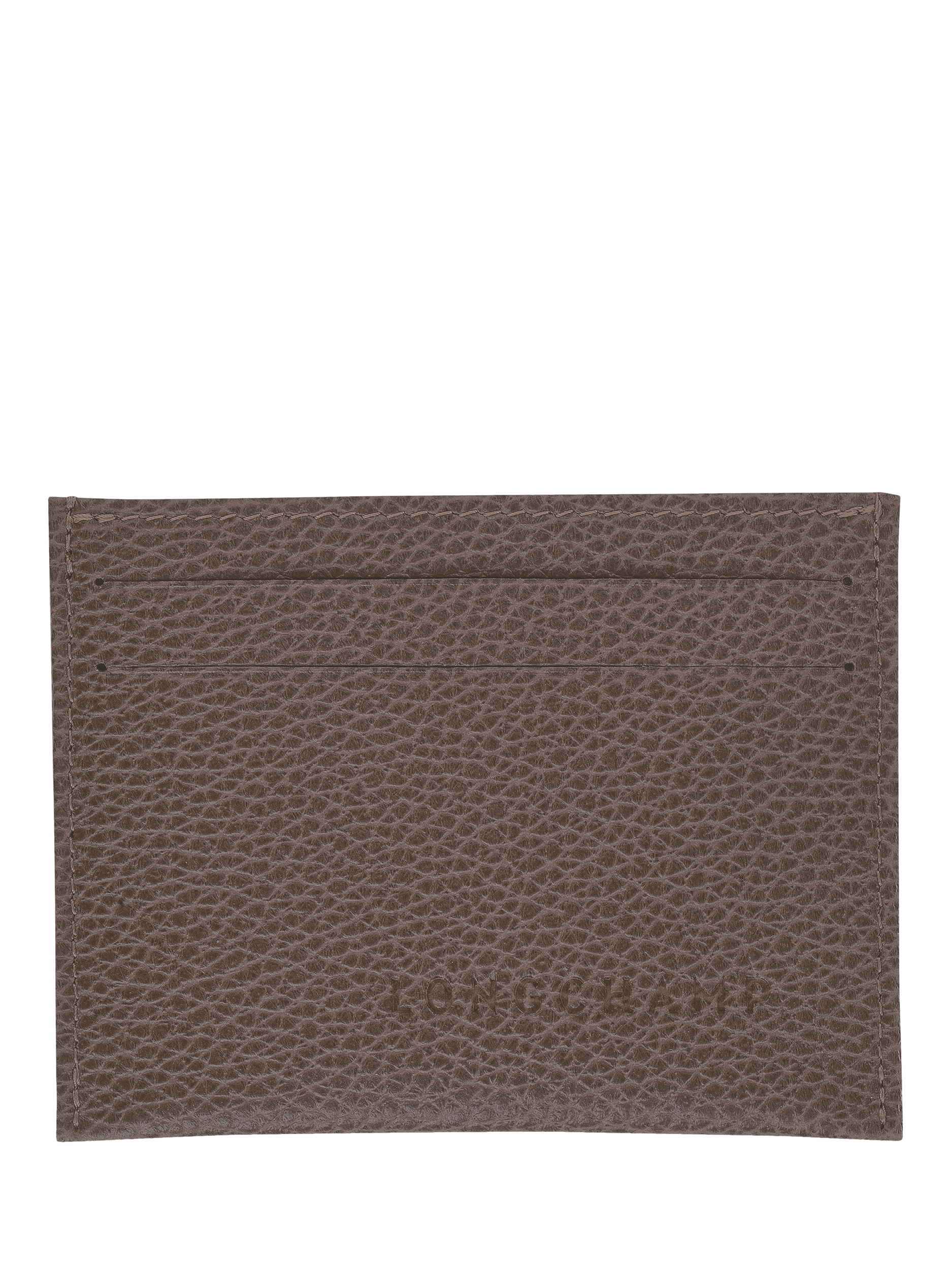 Product image 1 of 2, which shows Longchamp Le Foulonné Leather Card Holder, Taupe