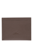 Longchamp Le Foulonné Leather Card Holder, Taupe