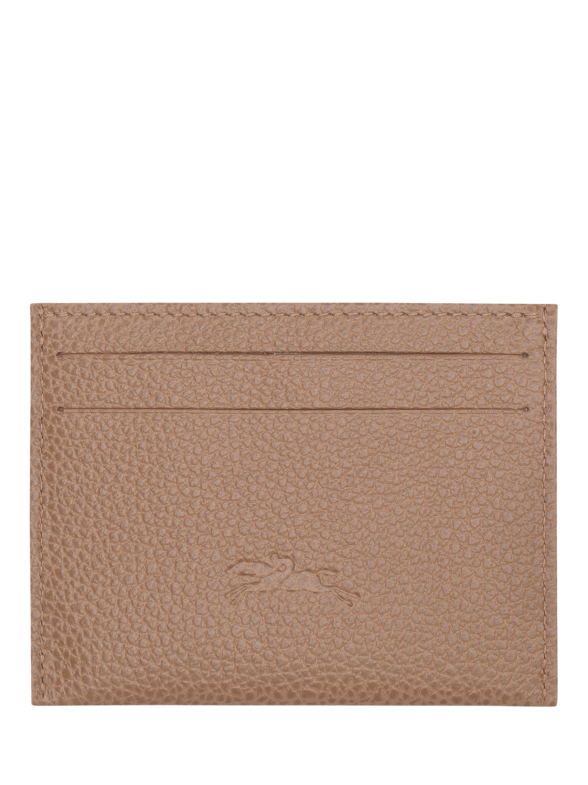 Product image 2 of 2, which shows Longchamp Le Foulonné Leather Card Holder, Biscuit