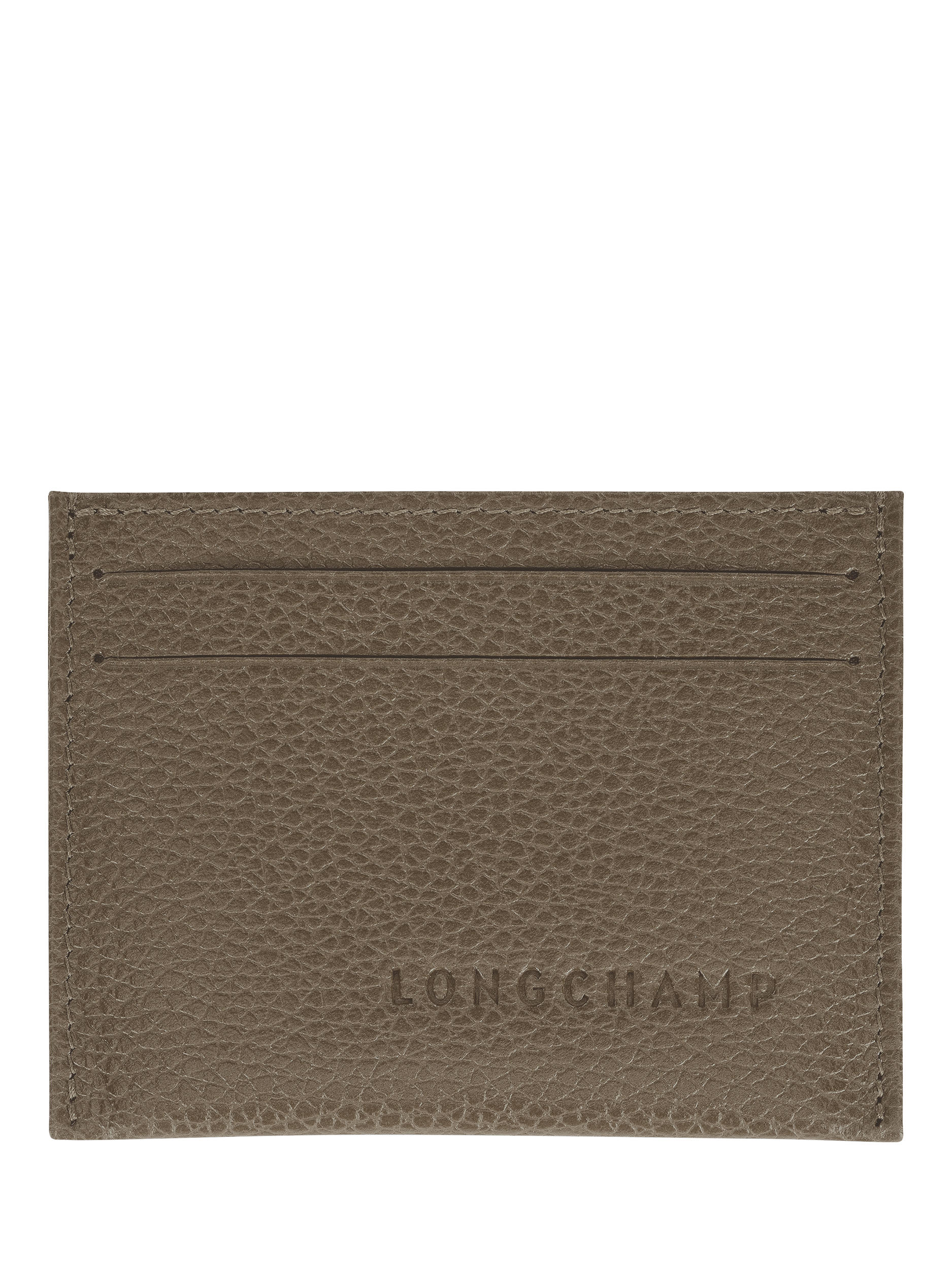 Product image 1 of 2, which shows Longchamp Le Foulonné Leather Card Holder, Caper