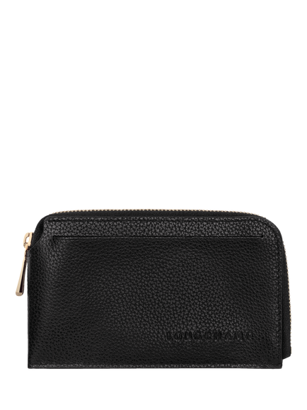 Longchamp Le Foulonné Zipped Leather Cardholder, Black