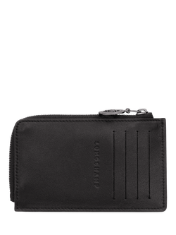 Longchamp Pliage Leather Card Holder - view 2, Black