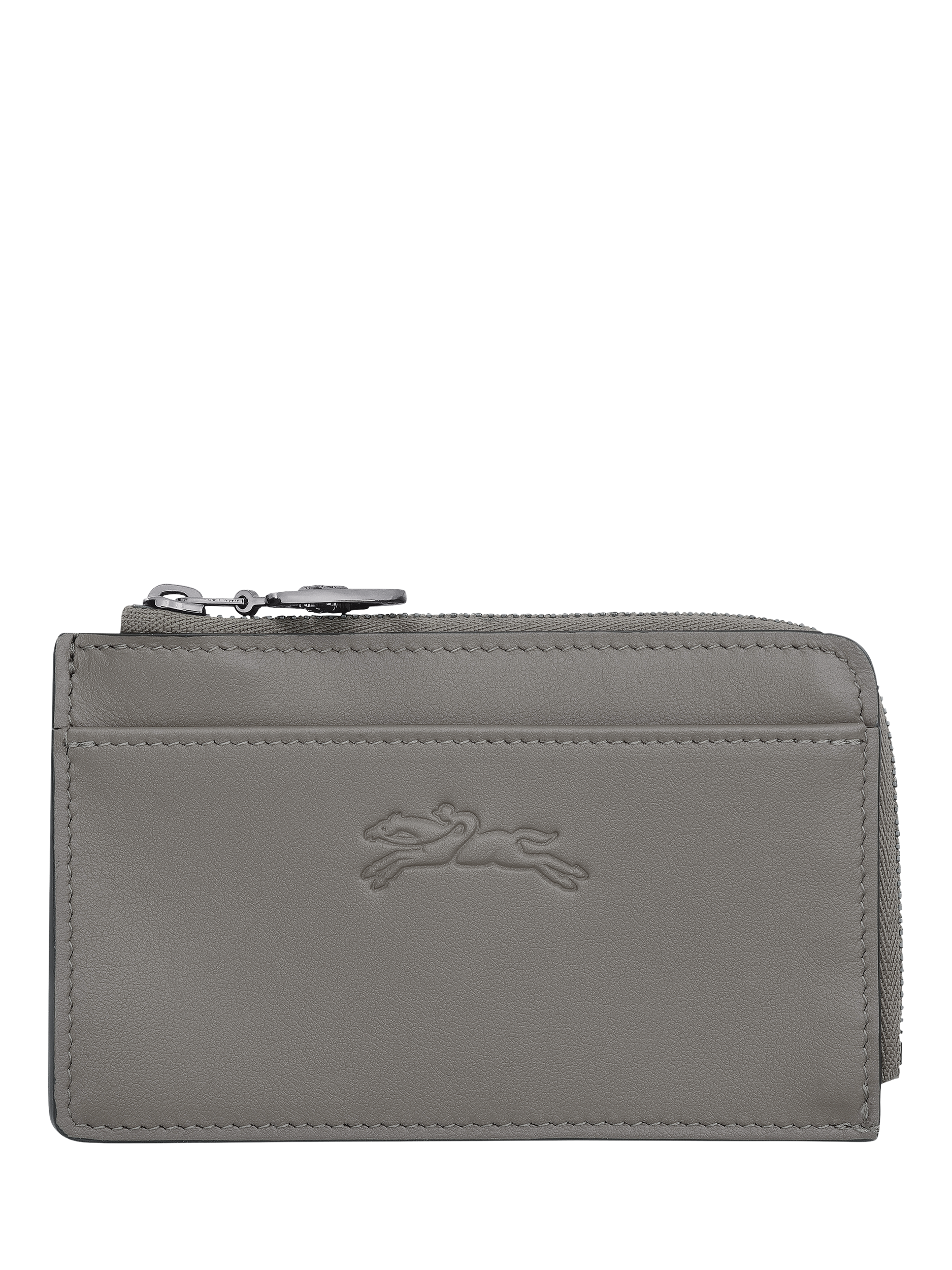 Product image 1 of 2, which shows Longchamp Pliage Leather Card Holder, Turtledove