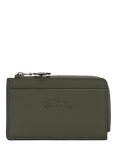 Longchamp Pliage Leather Card Holder, Fir