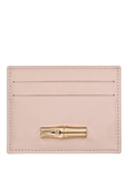 Longchamp Le Roseau Leather Card Holder, Petal Pink