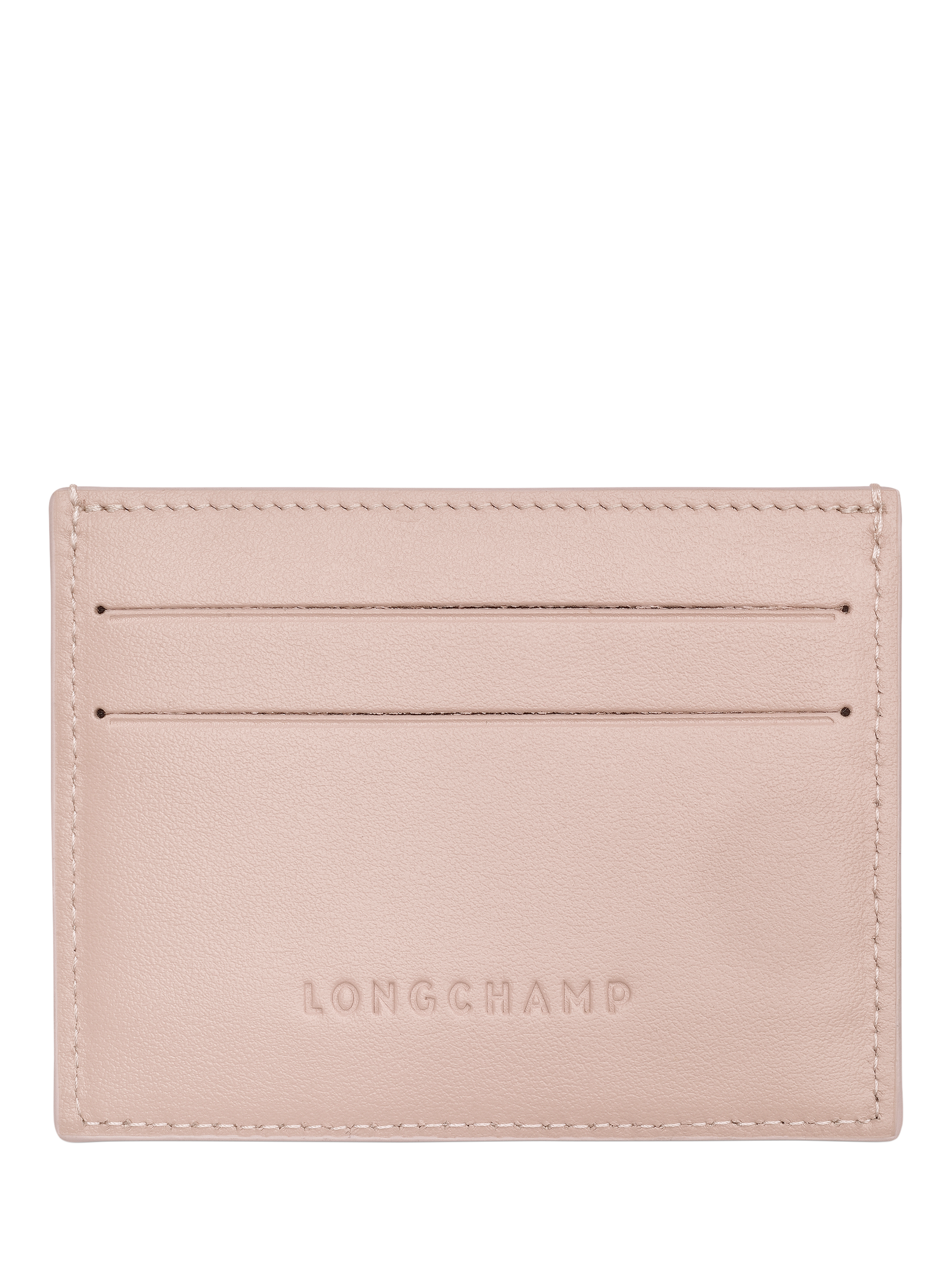 Product image 2 of 2, which shows Longchamp Le Roseau Leather Card Holder, Petal Pink