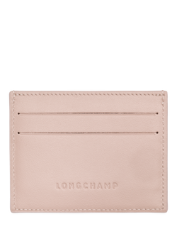 Longchamp Le Roseau Leather Card Holder - view 2, Petal Pink
