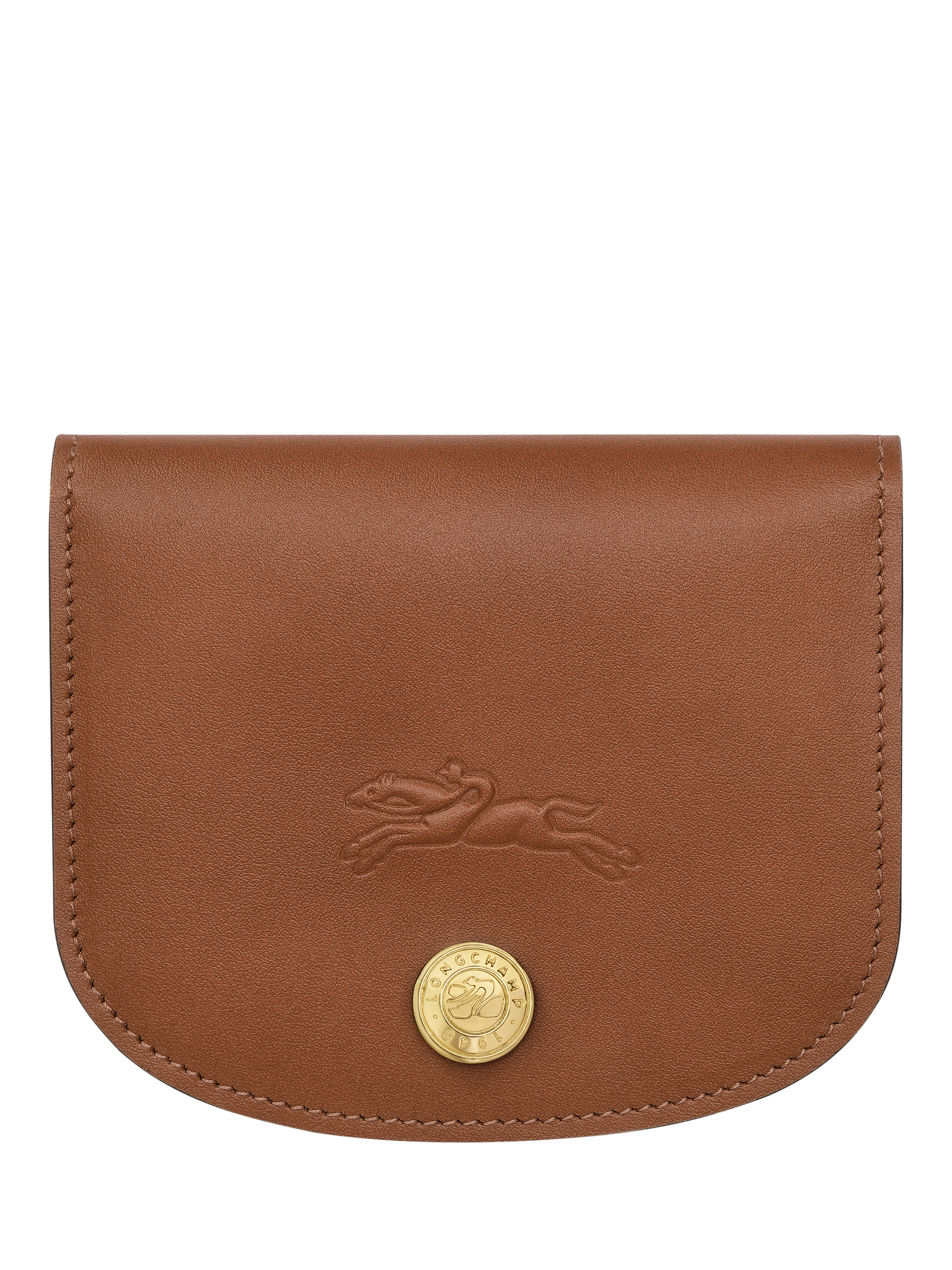Product image 1 of 3, which shows Longchamp Épure Leather Card Holder, Cognac