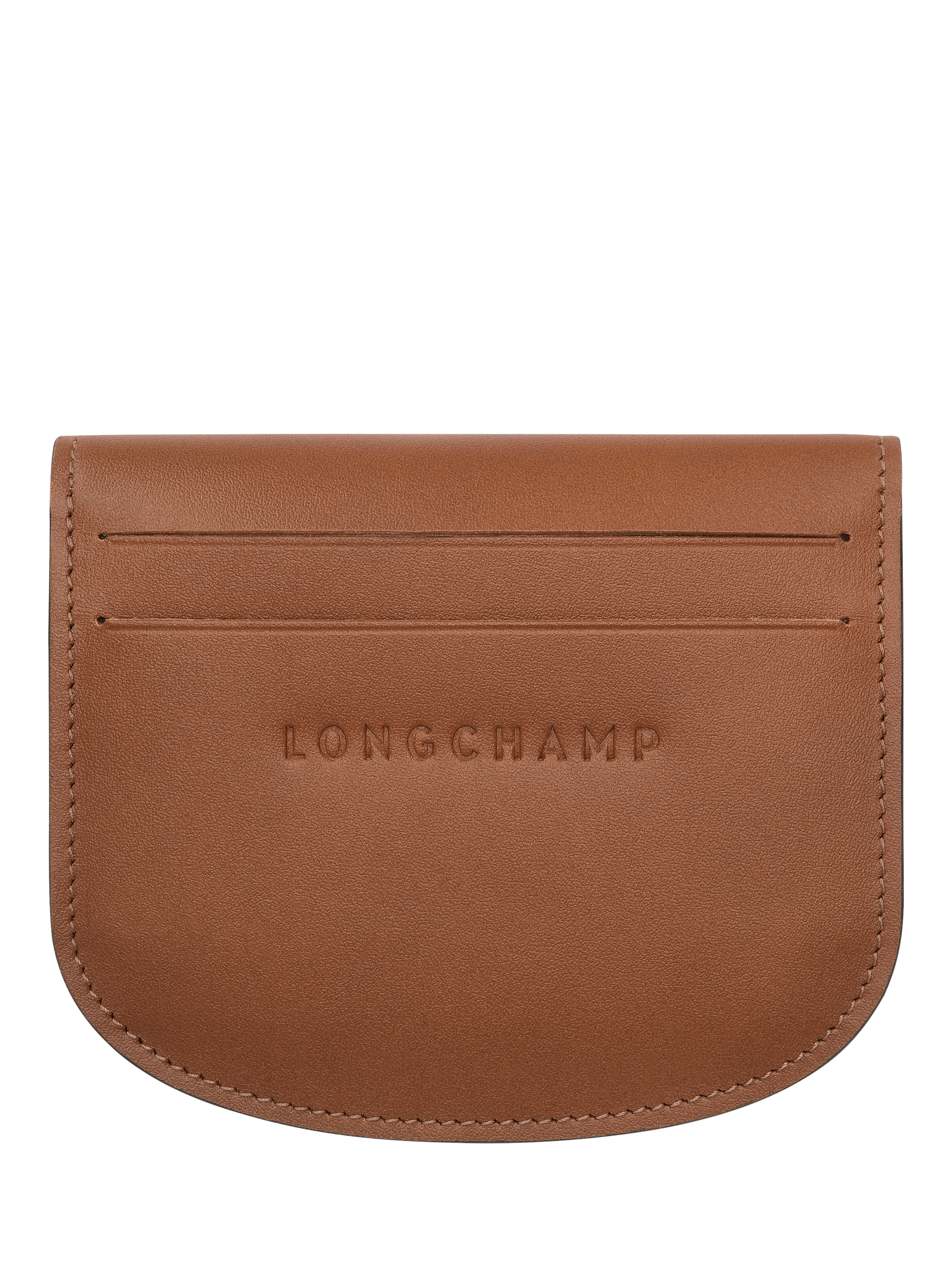 Product image 2 of 3, which shows Longchamp Épure Leather Card Holder, Cognac