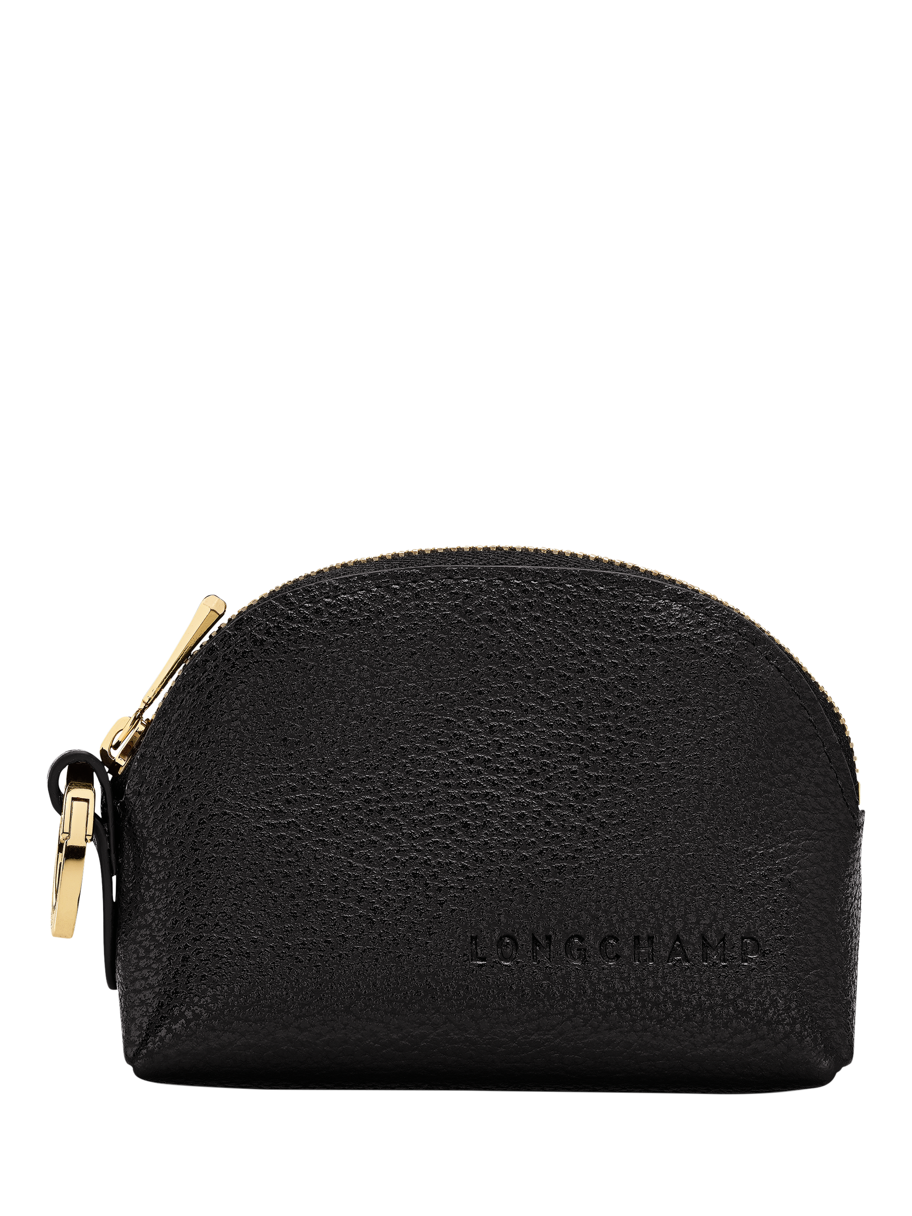 Product image 1 of 2, which shows Longchamp Foulonne Leather Coin Purse, Black